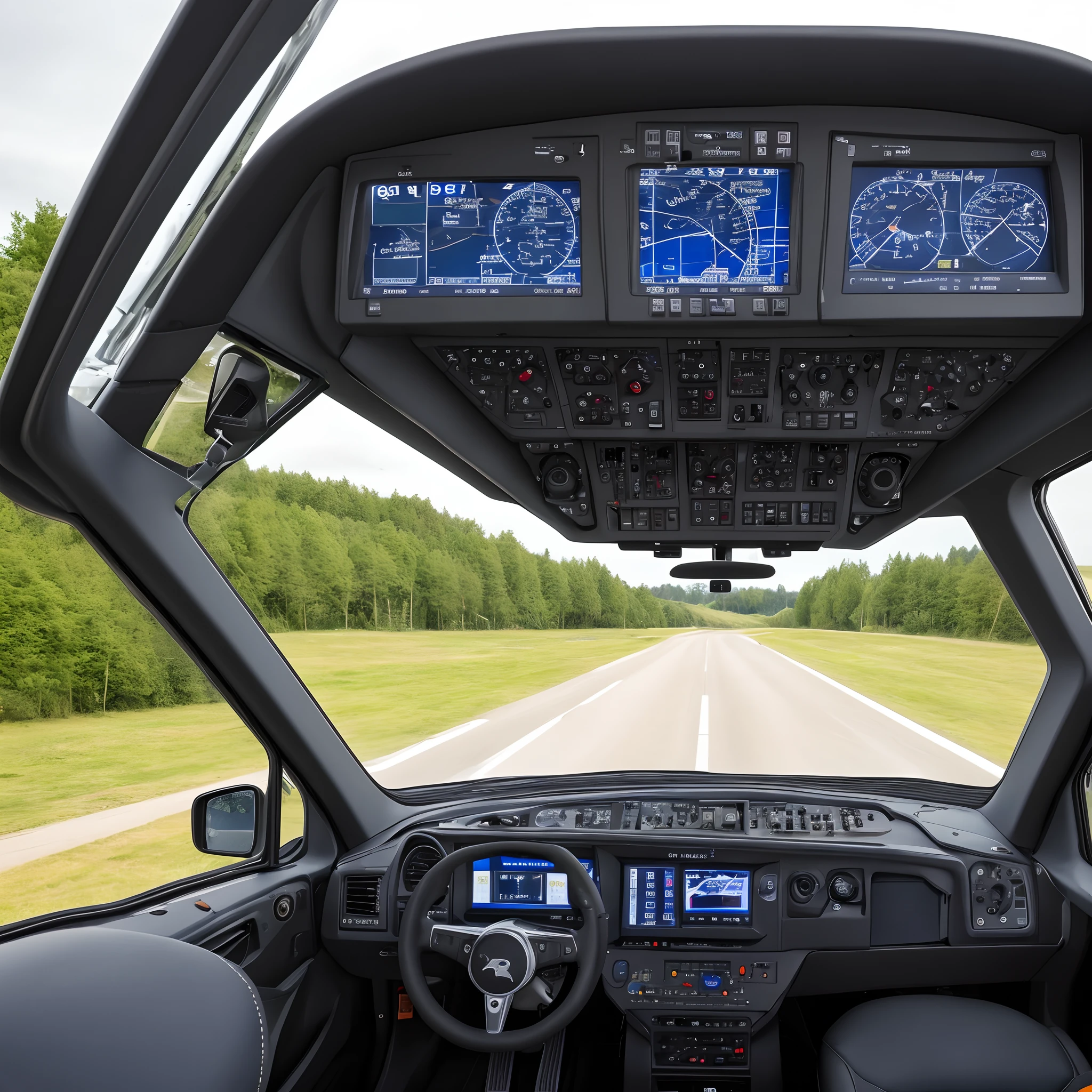 Ein Raumschiff Cockpit mit 2 Sitzen von vorne