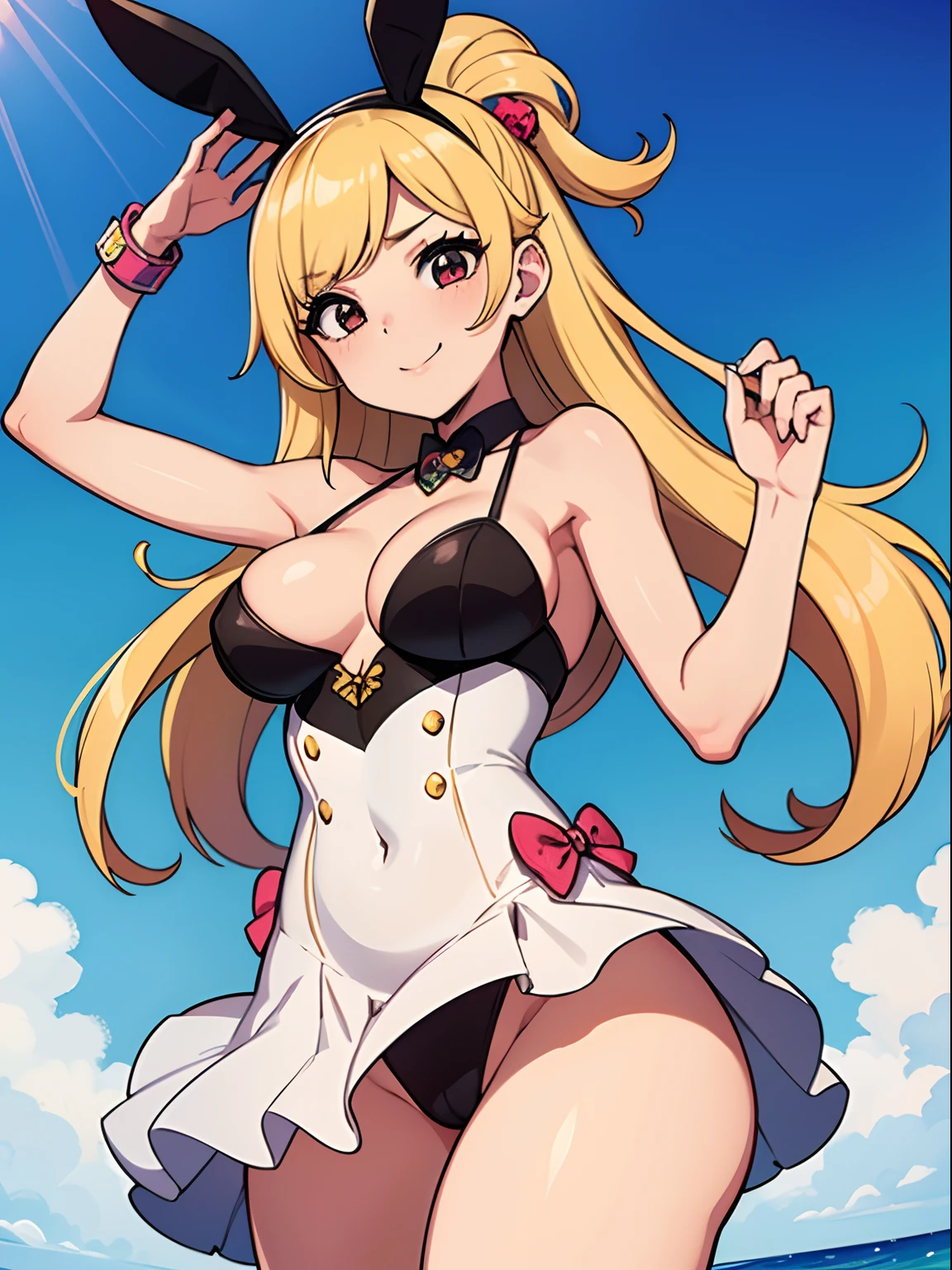 (melhor qualidade, obra-prima), 1girl, (peluda), bunny, feliz, corada, rechonchuda, fofa, emphasis on breasts, pose sexy, coxas