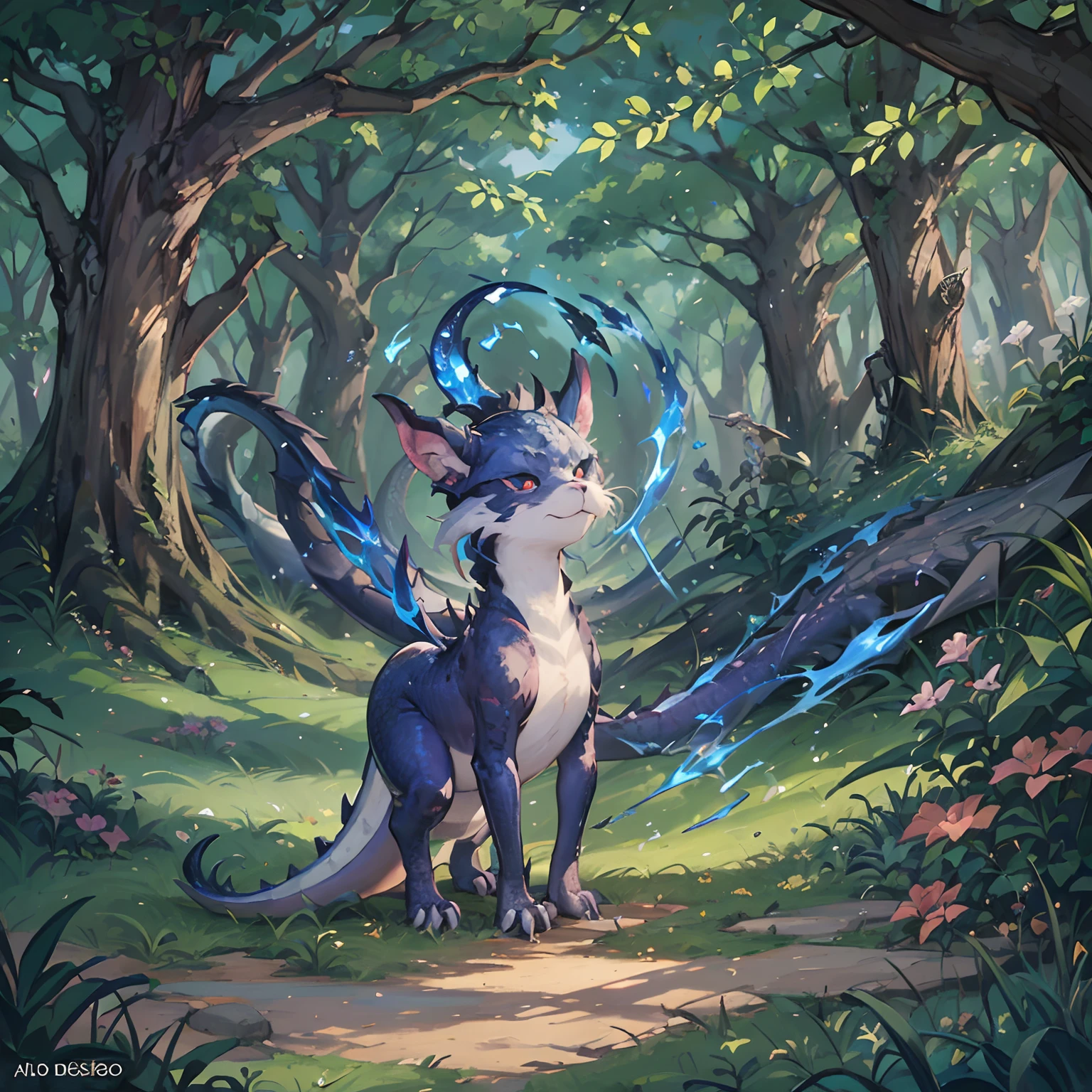 Chapter 1: Curious dragons
Once upon a time there was a cute little dragon,His name is Diego. He lives in a magical forest, Where all dragons know how to breathe fire. But there is something different about Diego: No matter how hard he tried, he couldn't spit fire. --auto --s2