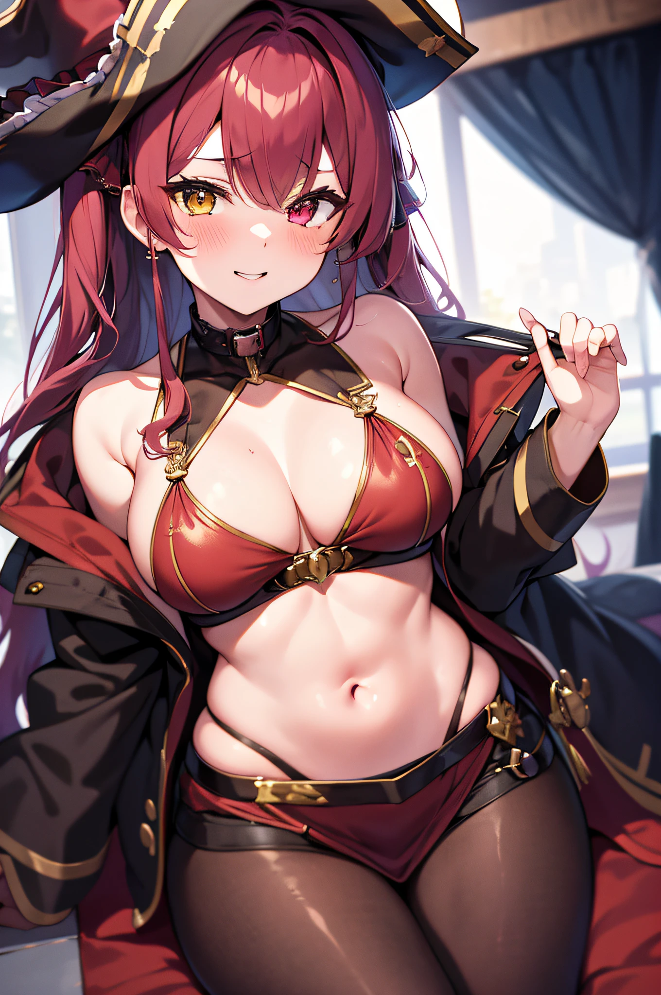 ,anime,character,female,pirate,vtuber,woman,girls,characters,houshou marine,Marine,heterochromia,