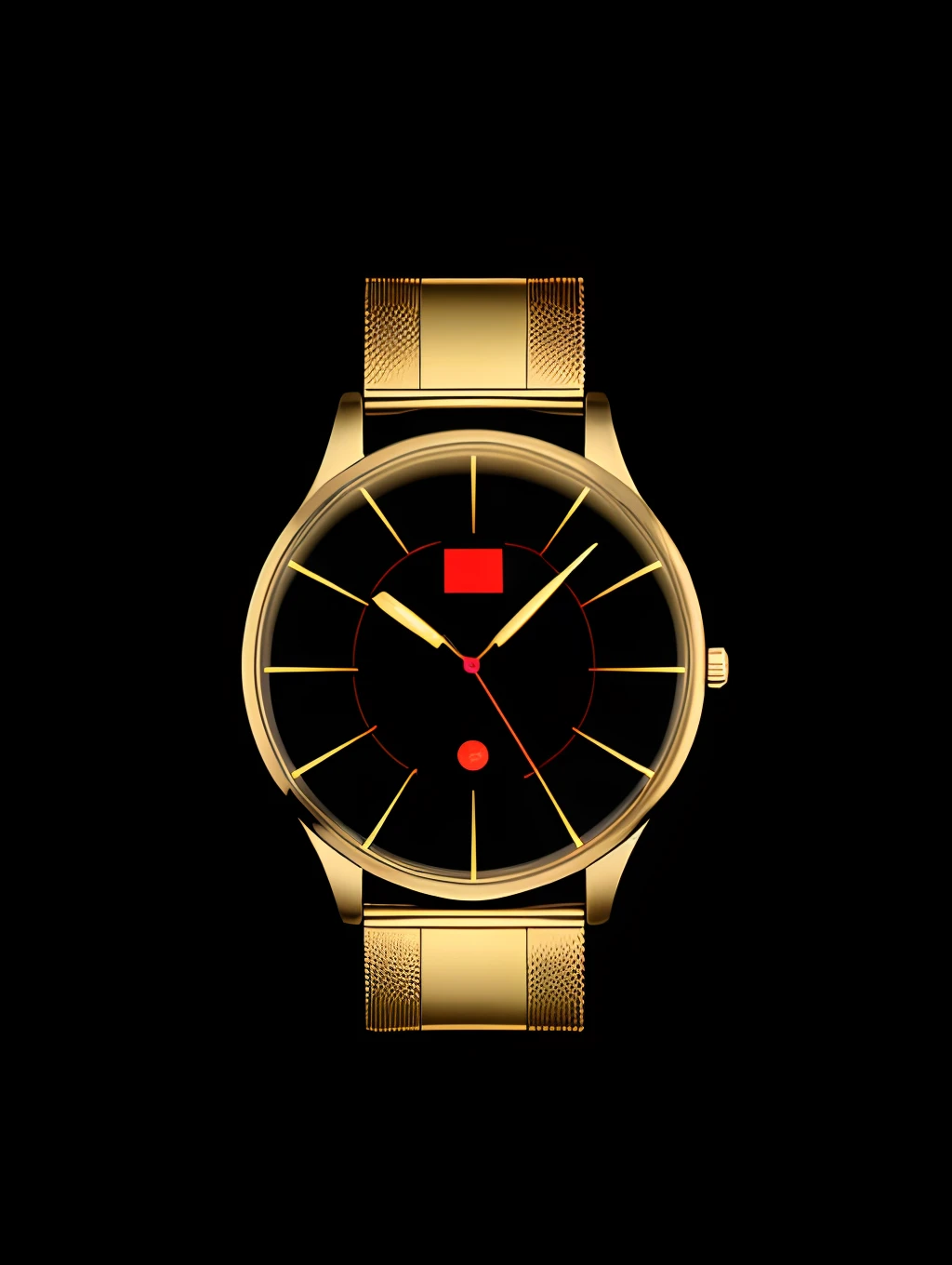 Red cross with golden outline with a dark minimalist background photo for a watch face.