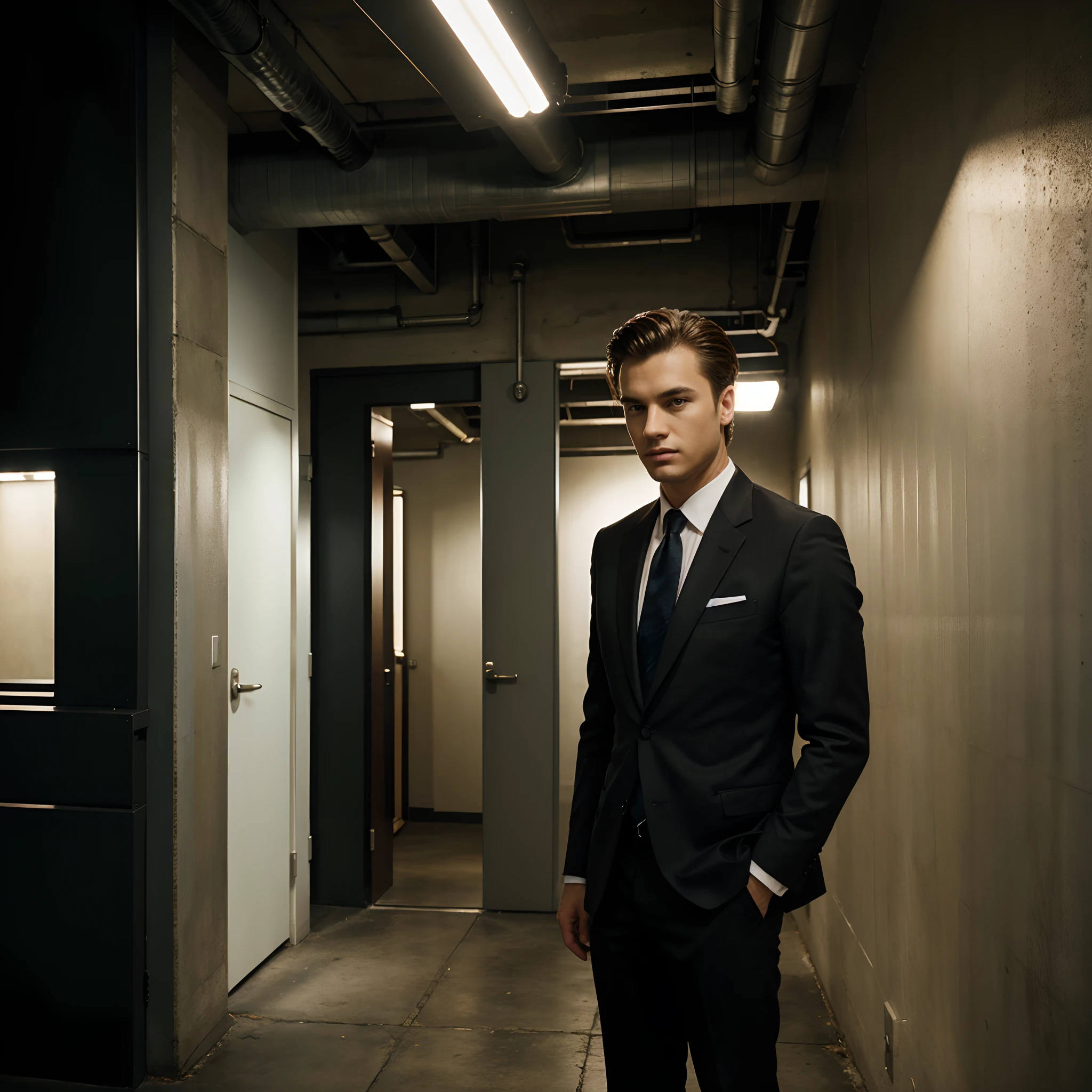man style photo, suits style, urban style, studio background, Medium long shot, flashy lighting, bright, shot on leica, shot on agfa vista 200, deep focus, photorealistic