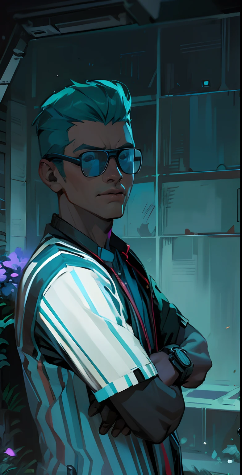 cyberpunk hasdsome boy ultra HD with cat