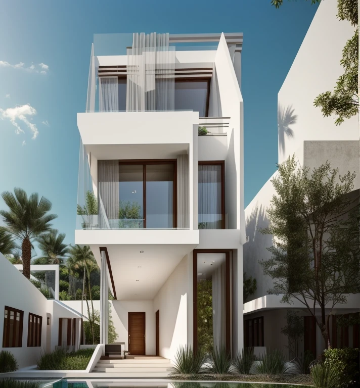 (a modern house:1.1, contemporary architecture:1.1), (villa:1.2), (large size, spacious:1.1), (luxurious:1.1), (minimalist design, clean lines:1.1), (floor-to-ceiling windows:1.1), (open concept:1.1), (high ceilings:1.1), (sleek:1.1), (impressive entrance:1.1), (infinity pool:1.2), (panoramic views:1.1), (luscious greenery:1.1), (meticulous landscaping:1.1), (terrace:1.1), (poolside lounge chairs:1.1), (natural light:1.1), (contemporary furniture:1.1), (indoor-outdoor living:1.1), (spacious bedrooms:1.1), (marble flooring:1.1), (state-of-the-art kitchen:1.1), (minimalistic decor:1.1), (smart home technology:1.1), (impeccable details:1.1), (artistic sculptures:1.1), (modern artworks:1.1), (chic:1.1), (sophisticated:1.1), (elegant:1.1), (warm lighting:1.1), (modern fireplace:1.1), (ocean view:1.1), (cityscape:1.1), (bold color accents:0.9), (seamless indoor-outdoor transition:1.1), (architectural masterpiece:1.2), (meticulous craftsmanship:1.1), (awe-inspiring:1.1), (high-end finishes:1.1), (exquisite design:1.1), (serene atmosphere:1.1), (homely feel:1.1), (exclusivity:1.1)