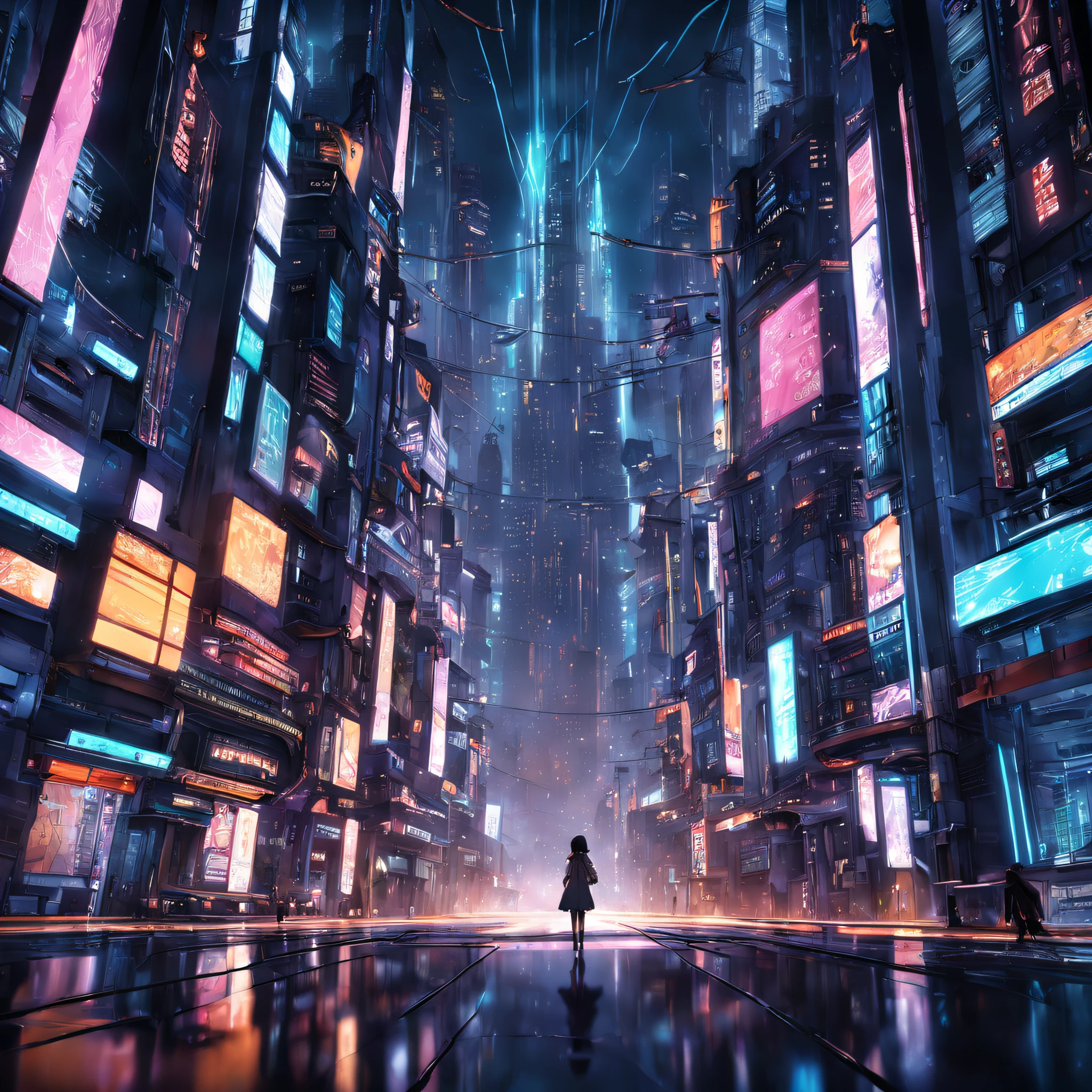image of a futuristic city darker traces more with a lot of evident and latent technology