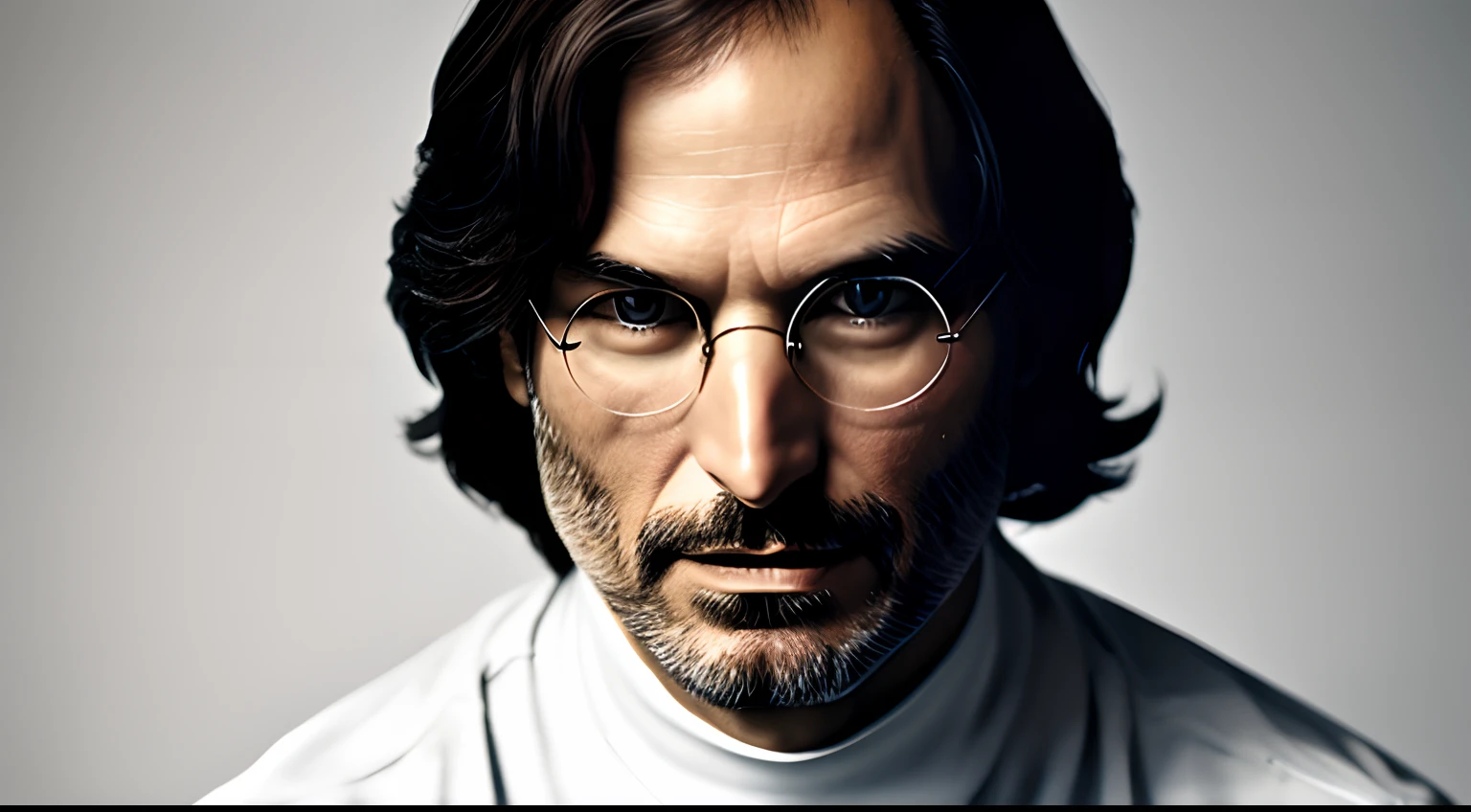 Steve Jobs,Bust shot,A commercial model shot, a gentle appearance