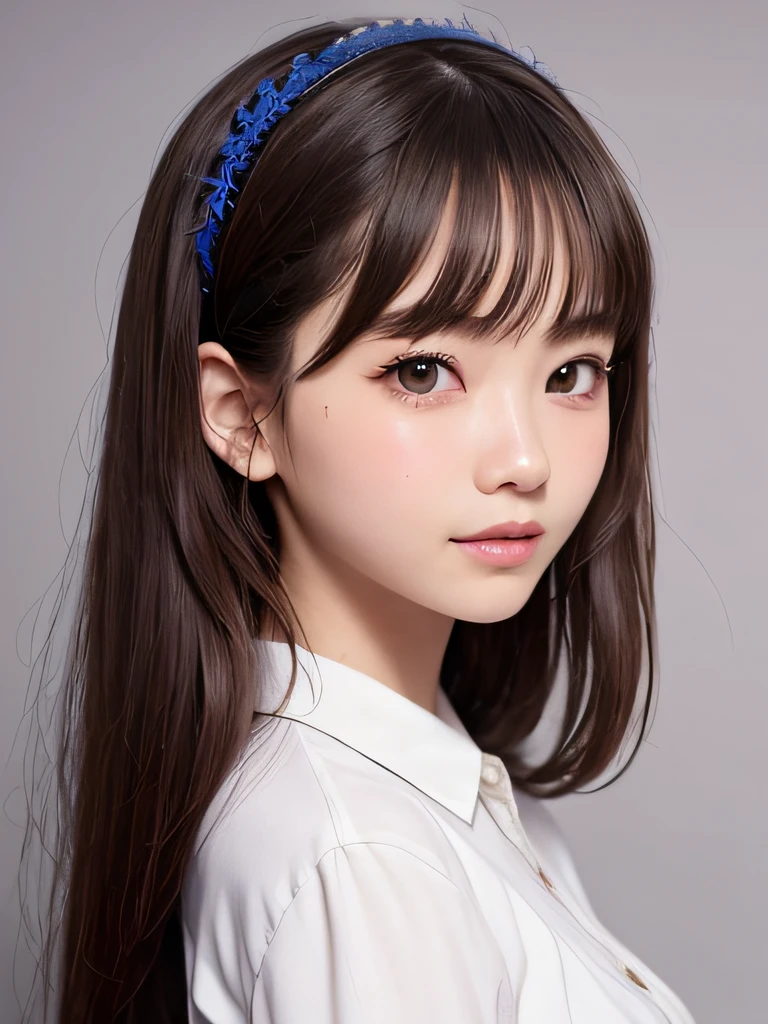Platinum Blonde Hair、It has very long stringy straight hair、Polate、School Uniforms、bright expression、poneyTail、young and shiny white shiny skin、Best Looks、shiny light hair、Beautiful bangs that shine、Double eyelids、Eyeliner、Big crystal clear blue eyes,Shining with enchanting light、a small face、Very nice cute cute 18 year old Eastern European girl、Large bust