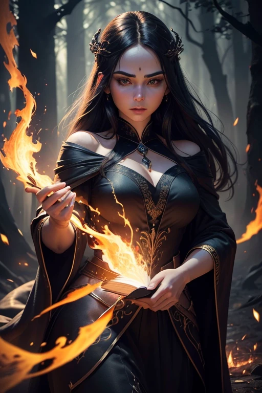 (Best Quality,4k,8K,hight resolution,Masterpiece:1.2), Ultra-detailed, You are in the center between two forested areas and . The surroundings are breathtaking with their beauty: Bright red trees with flames, that echo the ice pines, decorated with student patterns. The air is filled with the smells of hot fire and freshness. , and you feel, How Powerful Energies Permeate Your Body. You feel the pliable ground beneath your feet, that seems to be alive and breathing. You are a fearless warrior and princess with magical powers. Your (The skin is deathly pale,), Your eyes are red and blue, Like the sunset sky. You look very powerful and confident, And your black lace armor accentuates your independence and strength. As opposed to a regular booking, It's a quirk of deep magic. substance, consisting of translucent fabrics, Fits Your Body, leaving all important places open, So long, As if through the magic of executions, Your breasts are in perfect condition, Do not hang or stretch. Reflect the sophistication of your character's outfits, You're not afraid to show off your gifts, 'Cause you have great magic in trust, Giving you invulnerability and victory over enemies. ((Best Quality,4k,8K,hight resolution,Masterpiece:1.2),Ultra-detailed, madness, Magic, Beautiful Magic, 1girl, Flame Mage, ( and flames), (very beautiful fantasy background), (Crazy Sexy Fantasy Sheer Flame Dress), portrai, Vivid colors, intense lighting, brush strokes, ethereal ambiance, Spellbinding, Enchanting landscapes, Mesmerizing expressions, whimsical, Mystical, intricate details, Dynamic poses, Exciting moments, Enchanting eyes, Flowing clothes, crystalline , Mythical creatures, Surreal landscapes, otherworldly, magical elements, ( Looking Through Panties), (Witchcraft beauty in a vertical position through clothes, ethereal glow, superior, Harmonious color palette. (Obscene strings), ((Glowing