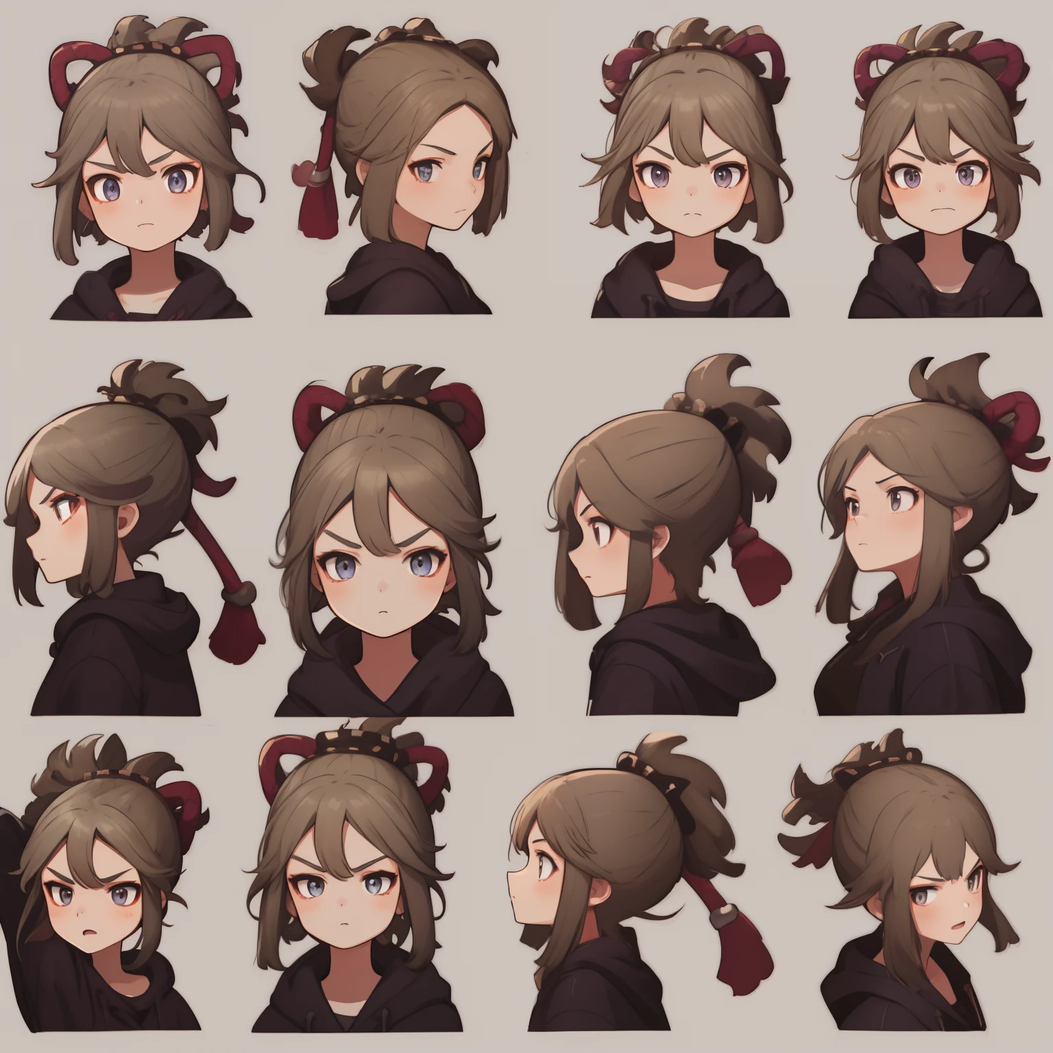 1 cute girl，9 tables，9 poses and expressions，Different emotions，10