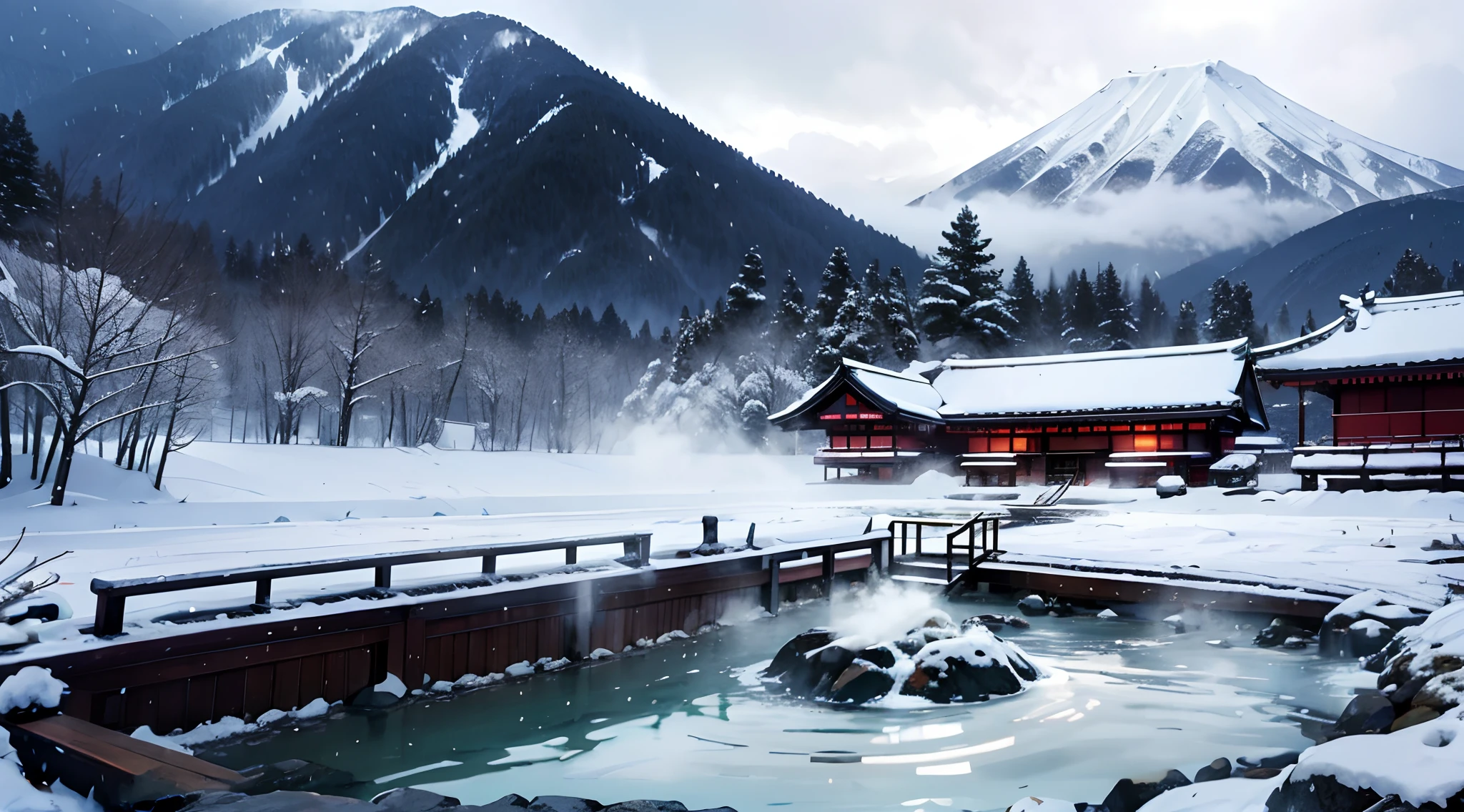 hot onsen、steam、water vapour、Kusatsu Onsen