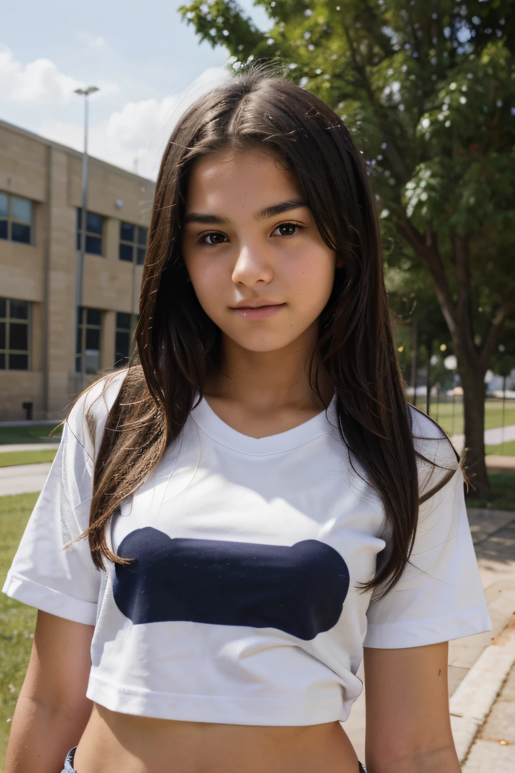 r pretty innocent face, teen body, school shirt