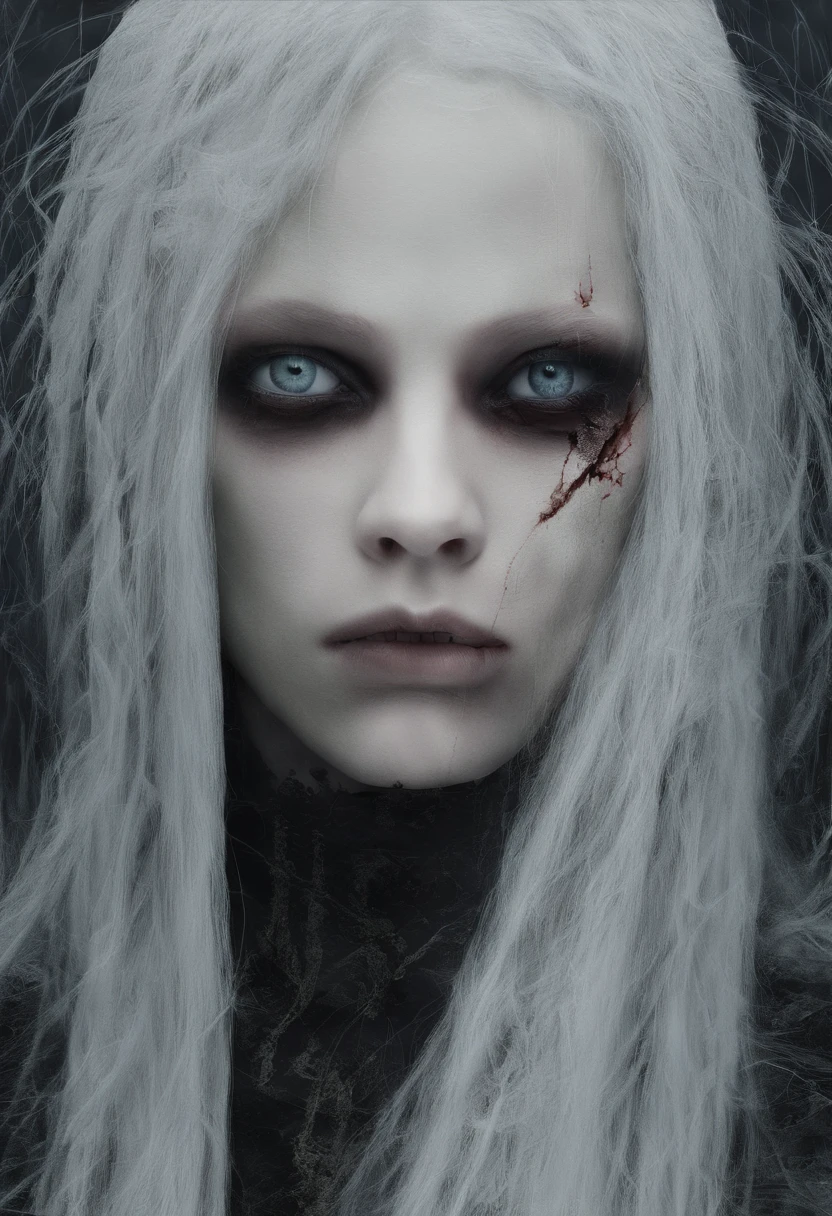 (masutepiece:1.2), Best Quality, hight resolution, (Beautiful detailed eyes:1.6), extra detailed face, Perfect Lighting, extremely details CG、Women with long hair、Beautiful fece、canny、The face is hidden by hair、disheveled clothing、