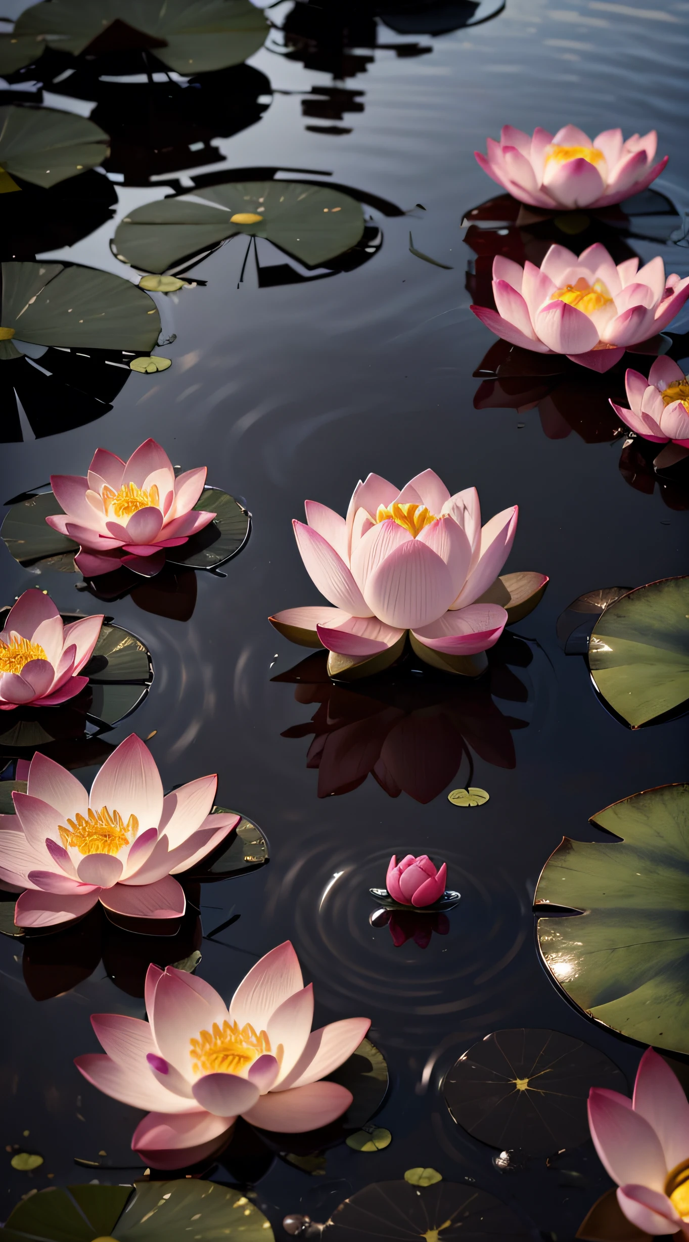 a lotus flower withering on a lake