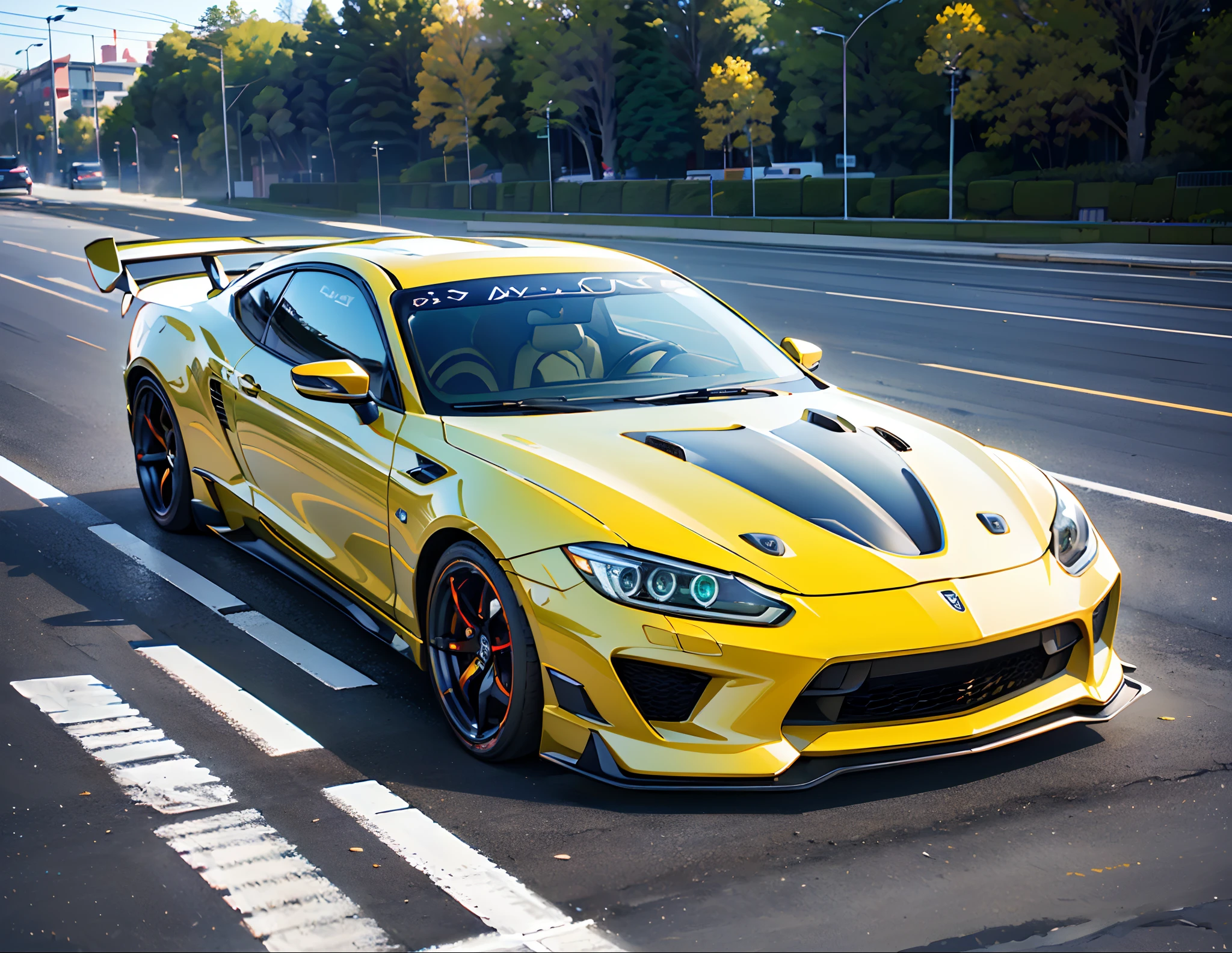 (best quality,4k,8k,highres,masterpiece:1.2),ultra-detailed, ((a customized car)), ((green color)), ((street racer)), ((beautiful paintjob)), ((fully detailed)), illustration, vivid colors