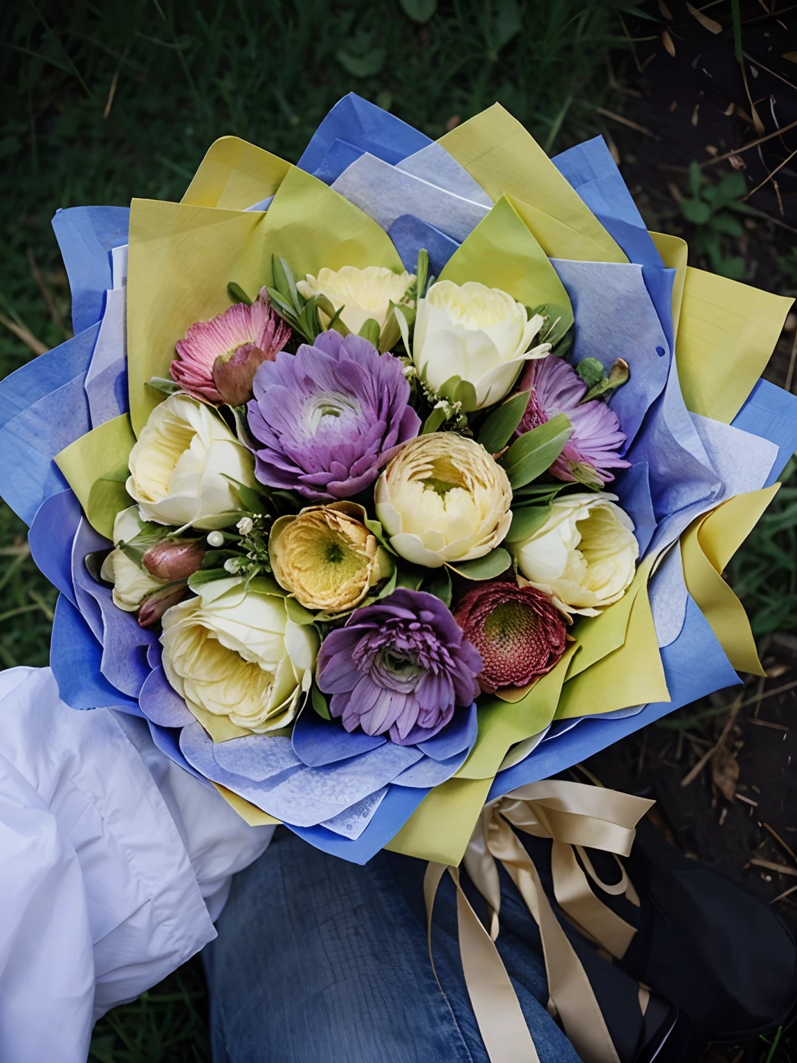 letho, Bright colors, Grass instead of asphalt, bouquet