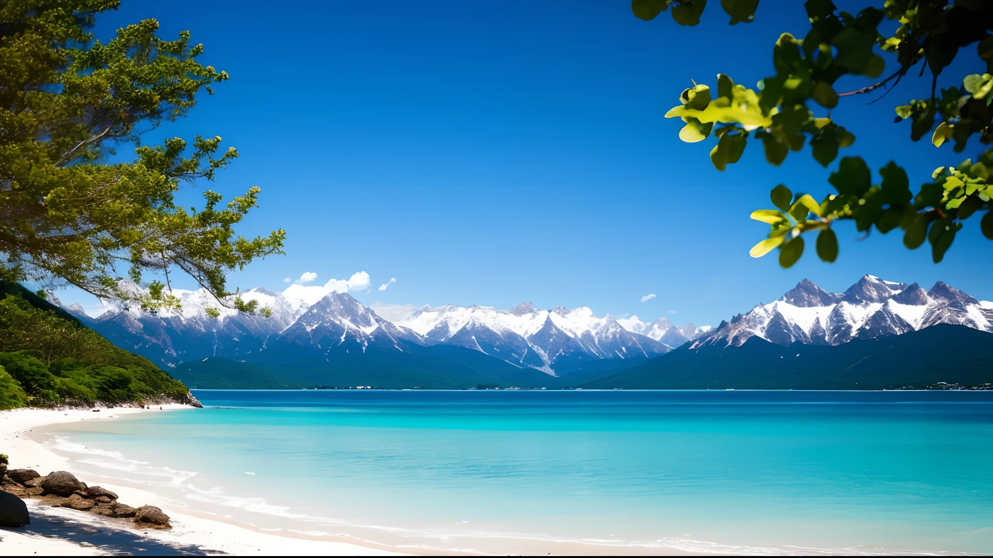 Beach and mountains