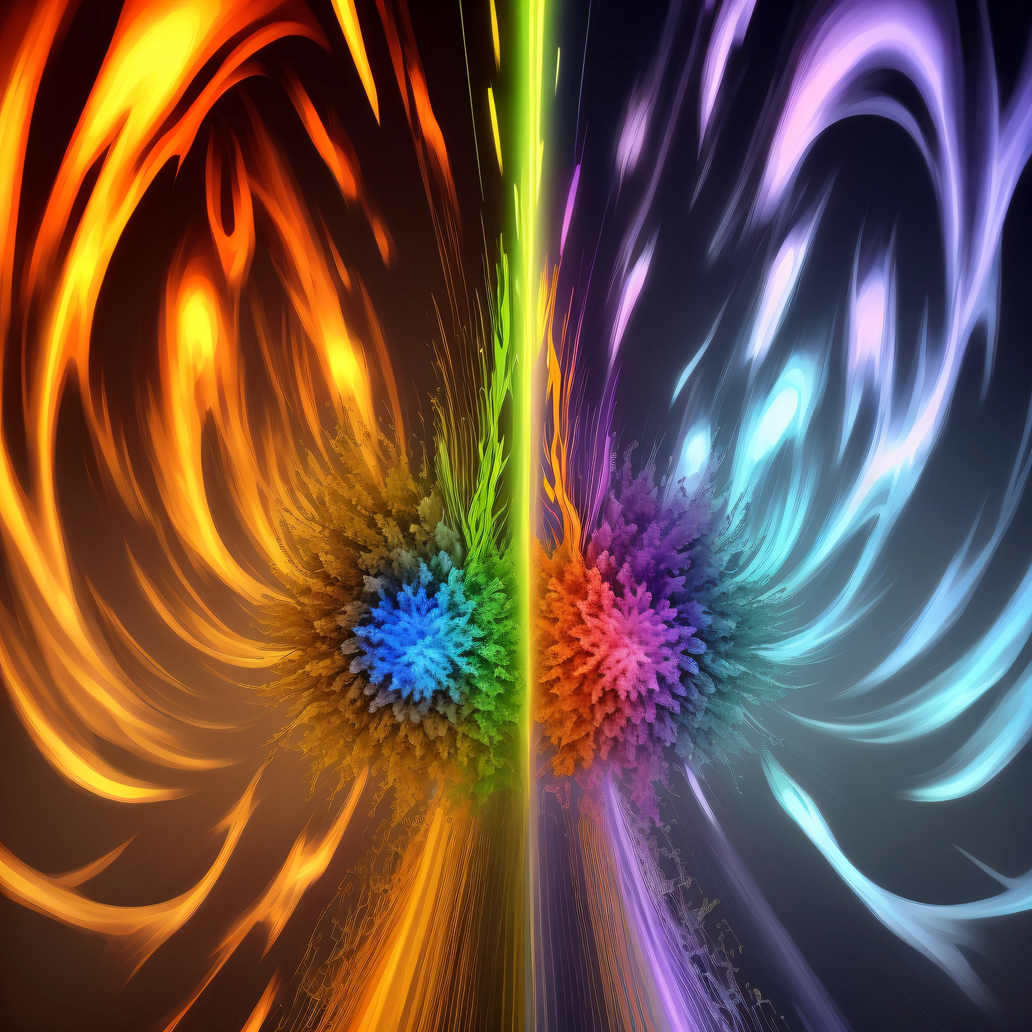 「Cannabis and Khemri Creativity」On the theme of、Generate an abstract design with the image of Kemri。Take advantage of bright colors and flowing patterns、Express your creative energy。