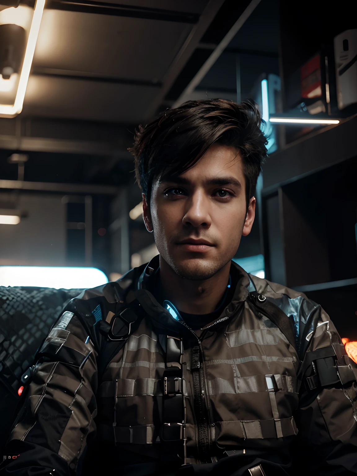 Change background cyberpunk handsome boy, realistic face,8k ,ultra realistic.