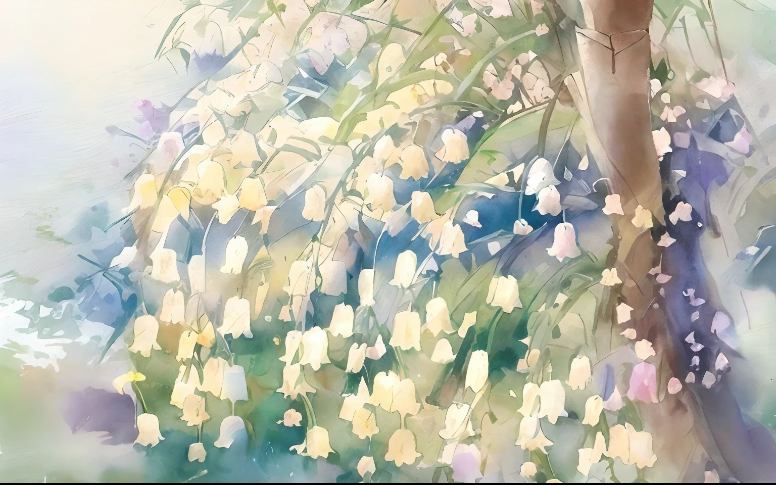 painting of a garden with hydrants and a path in the background, masterful detailed watercolor, detailed watercolor painting, by Tomioka Tessai, by Sim Sa-jeong, hydrangea, by Kim Jeong-hui, watercolor painting style, by Kim Du-ryang, by Kathleen Walne, by Mary Elizabeth Groom, watercolor detailed art, by Jung Park, watercolor painting