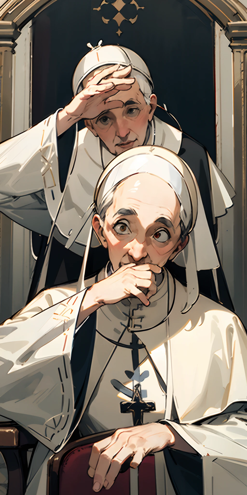pope using moicano hairstyle