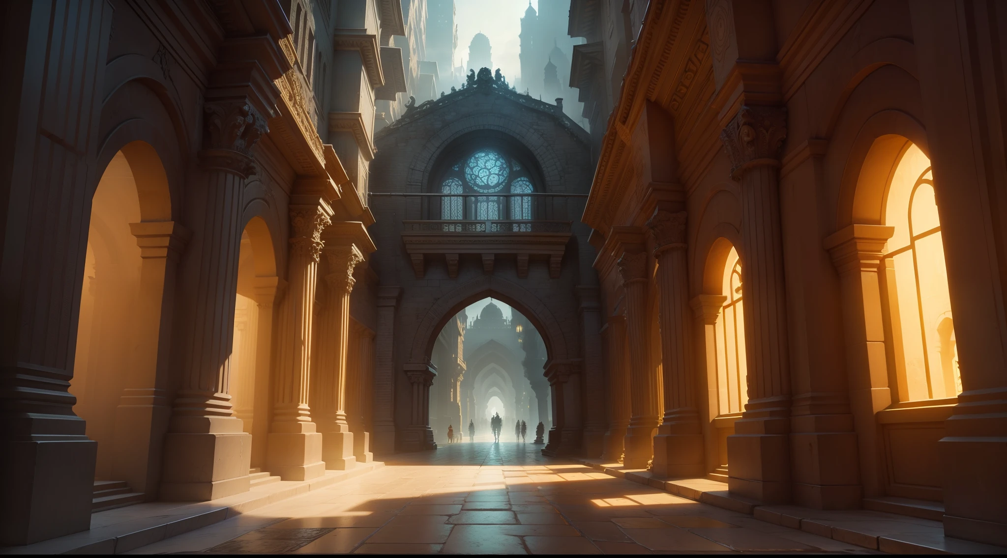 A vibrant, 4K ,undercity, Intricate details and surreal feel,HD stone,Golden yellow tones