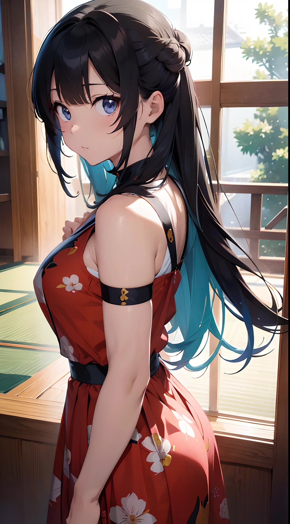 masterpiece, best quality, highres, 1girl, spread armpit <lora:spread_armpit_left:1>