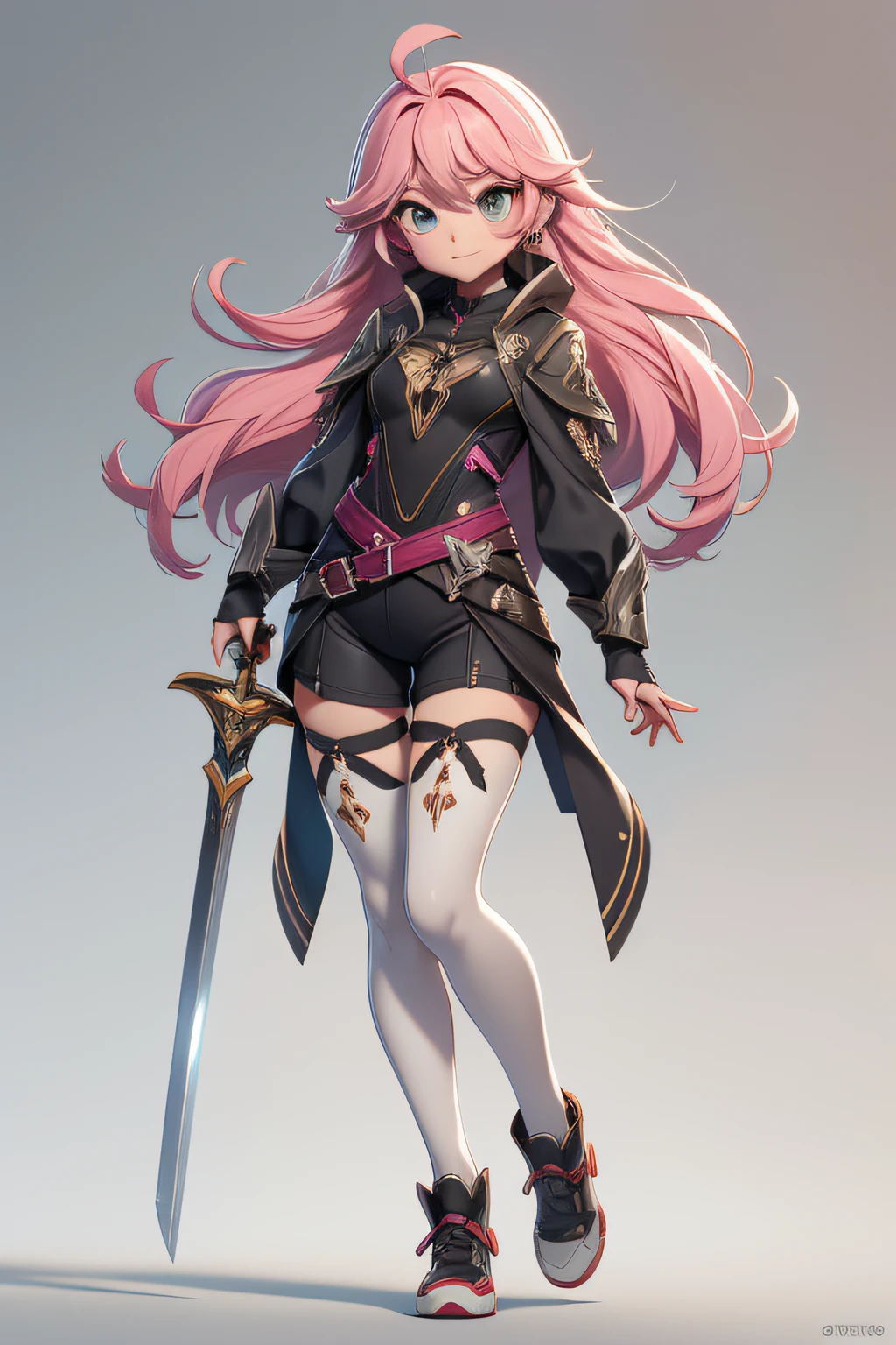 Mini sakura, (Sakura), solo, ray tracing, Estilo 3D, 3DMM, ((3 poses por foto)), ((3 poses em cada foto)), corpo inteiro,(Front view),(Emisão Costas), (Emist on the left), mostrar barriga lisa, (((3 poses por foto))),(seios muito grandes), barriga perfeita, olhos perfeitos e simetricos, (perfect hands), ((Futuristic sword in hand)), ((cabelos curto)),((Roupas de bruxo abertas)),roupa branca com bordas texturizadas, pele clara, luemas detalhadas, White thigh-high tights with trim, emestido aberto em "em", cintura fina, pernas grande, low water, Show legs to the top of the waist, (tecido partido caindo sobre as pernas),((top aberto))
