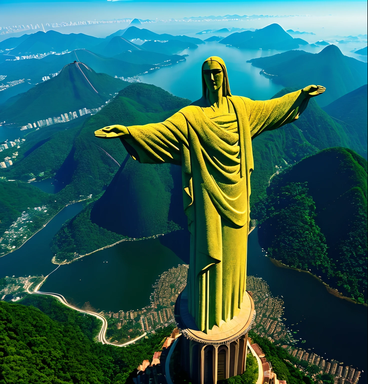 (melhor qualidade,ultra-detalhado,Realistic:1.37), cores vibrantes, HDR, Christ the Redeemer in Rio de Janeiro
