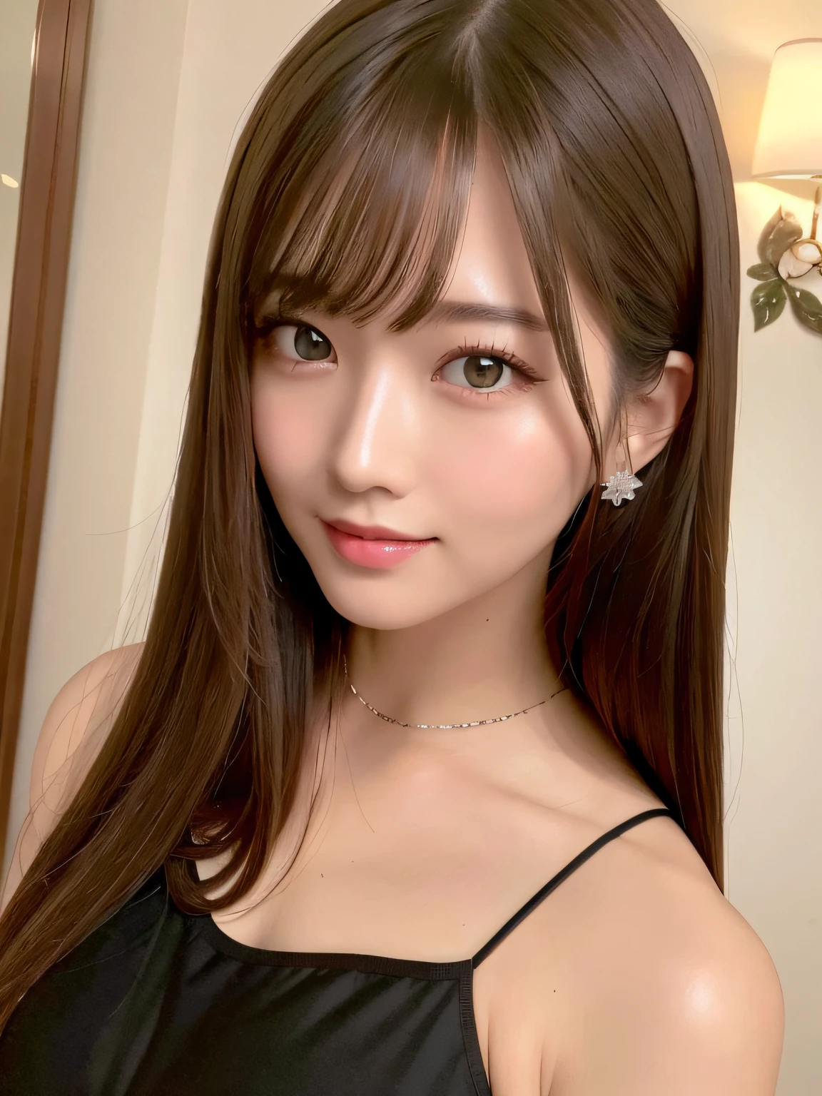 (Detailed skin:1.2),(Shiny skin:1.1),8k,highest quality, masterpiece, Ultra-high resolution,(Realistic:1.4), RAW Photos,(Soft Saturation:1.3),(Fair skin:1.2),Japanese Idols,repair,20 years, Brown Hair, Medium Hair, Asymmetrical Hair, Wavy Hair, Asymmetrical bangs
(Pretty face:1.4), (Big Breasts, Tight waist), Beautiful lighting, Small Head,
(Mini Dress:1.2,), Highly detailed face, Highly detailed lips, fine grain, double eyelid,, Full Body Shot, Browsing Caution, Sharp focus: 1.2, Beautiful woman with perfect figure: 1.2、Random Pause,Accentuate the lines of your legs、smile、