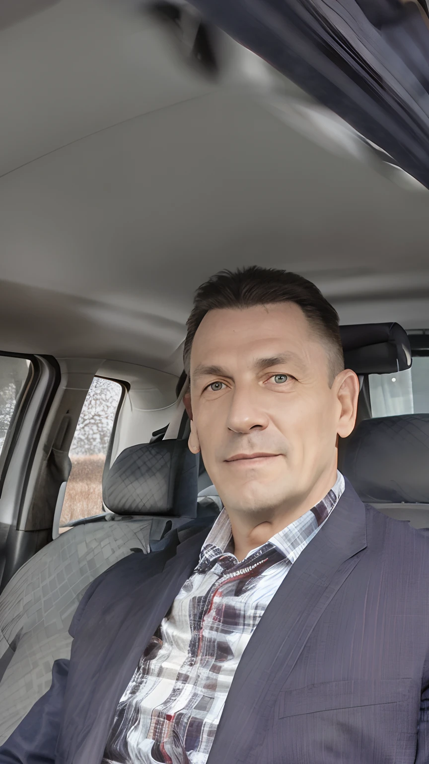 there is a man sitting in the back seat of a car, encho enchev, Vsevolod Ivanov, Homem de 4 0 anos, cerca de 3 5 anos, Radoslav Svrzikapa, Michal, Andrey Surnov, by Hristofor Žefarović, Pranckevicius