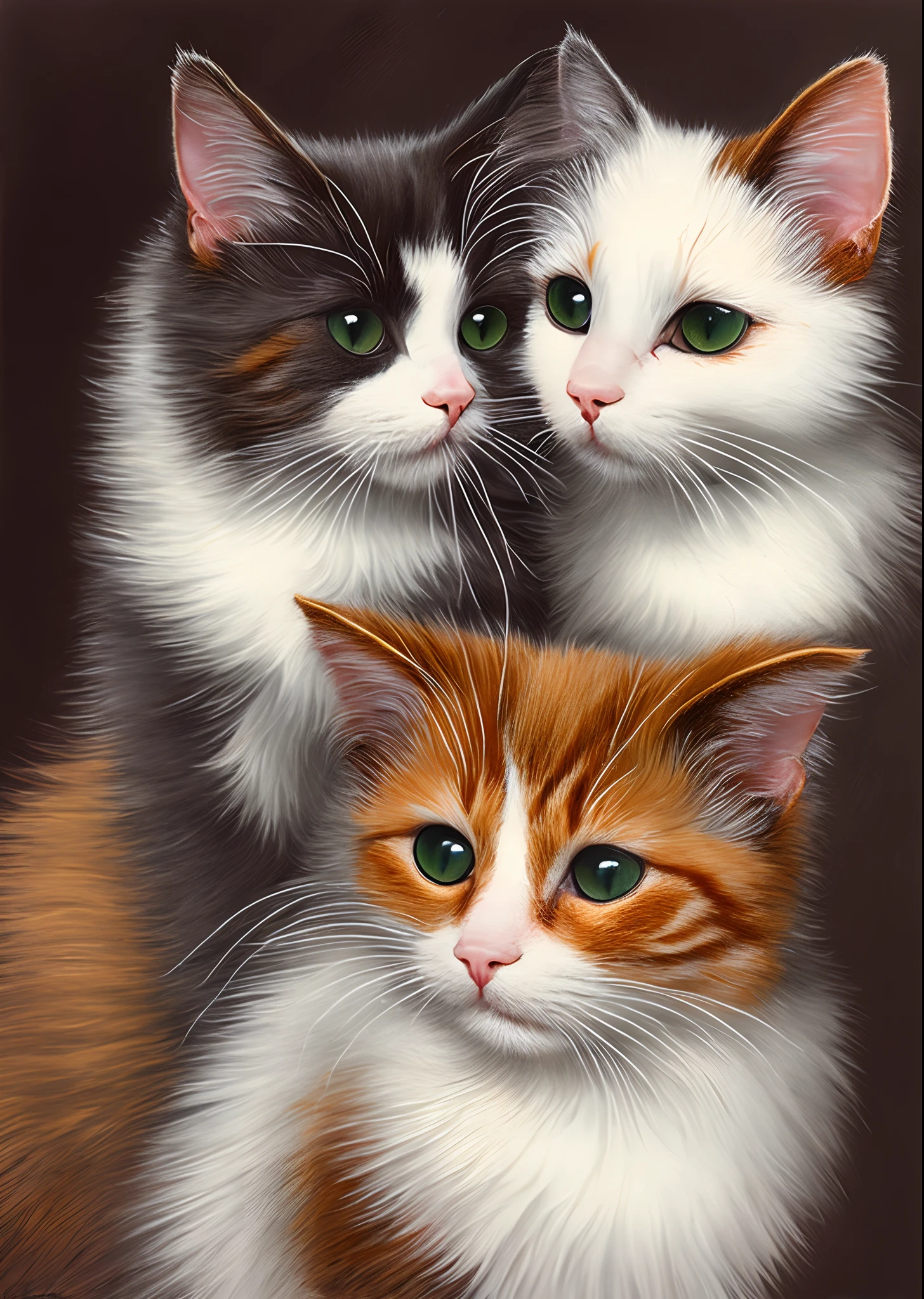 Cartoon cat with a mustache painting another cat female with lashes and wearing a tutu