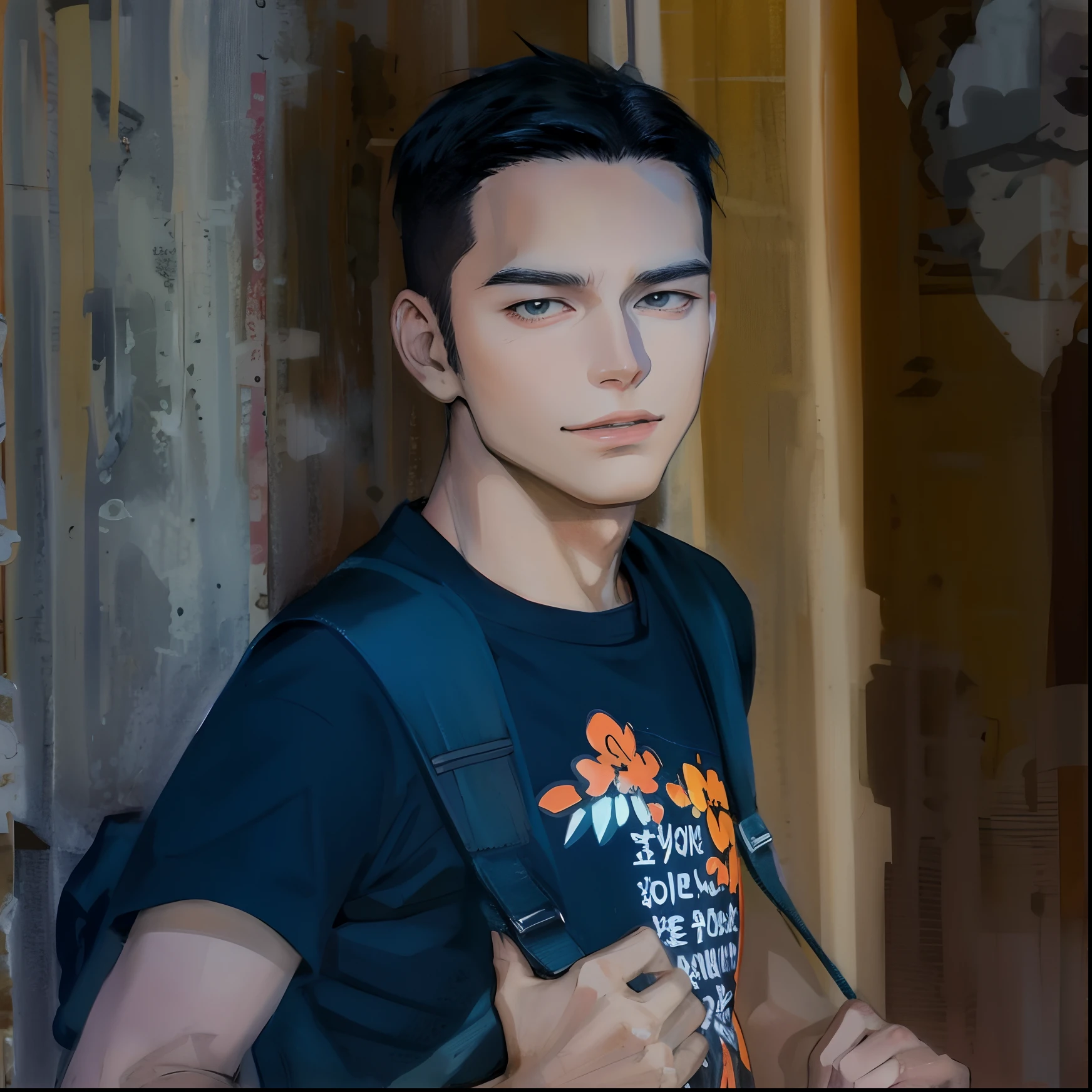 Anime guy, manga style, lineart, illustration,