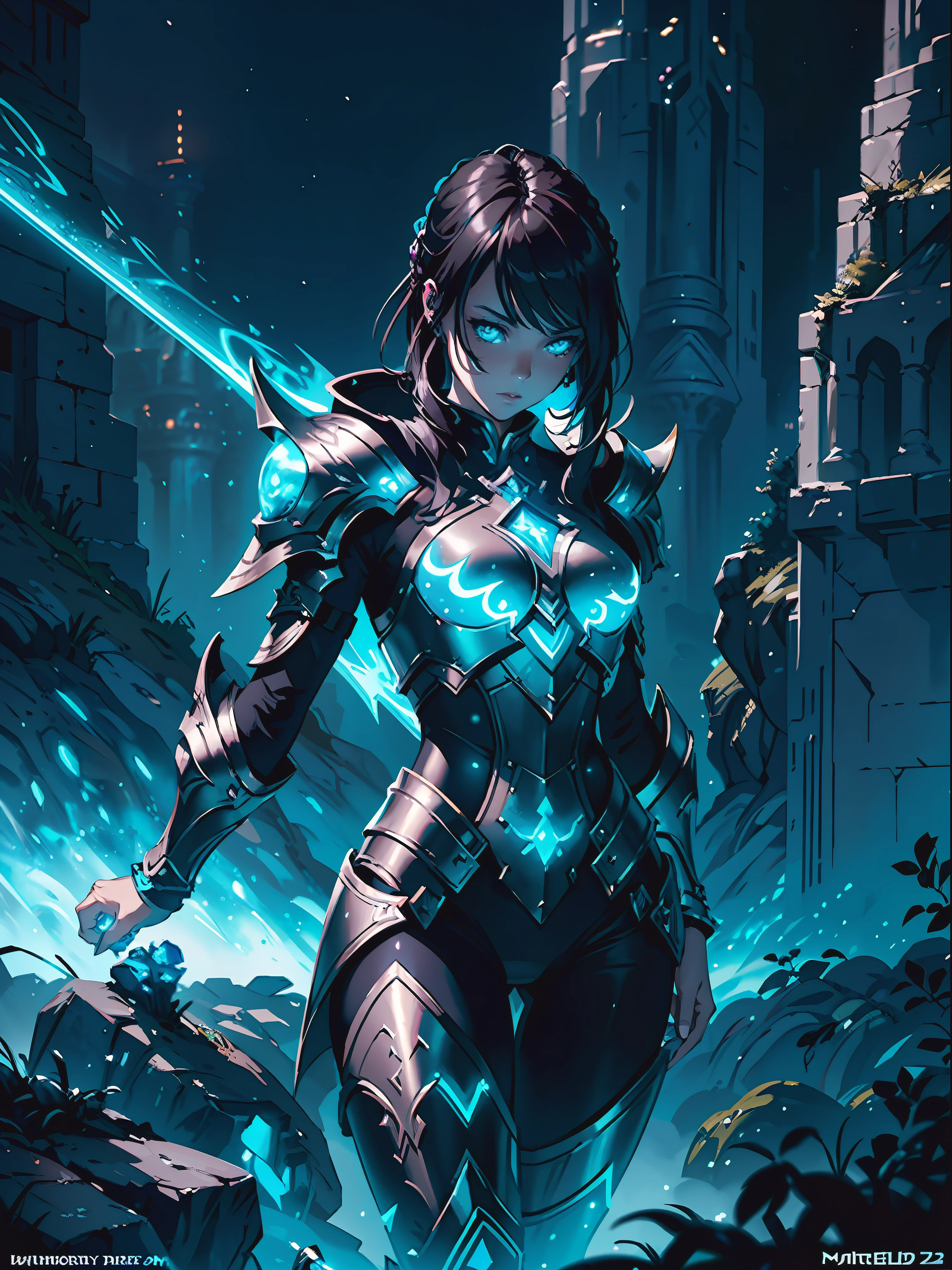 a close up of a woman in armor with glowing lights, epic fantasy digital art style, epic fantasy art style, epic fantasy art style hd, fantasy art behance, detailed digital 2d fantasy art, epic fantasy style art, 4k fantasy art, fantasy paladin woman, epic exquisite character art, epic fantasy character art, digital 2d fantasy art