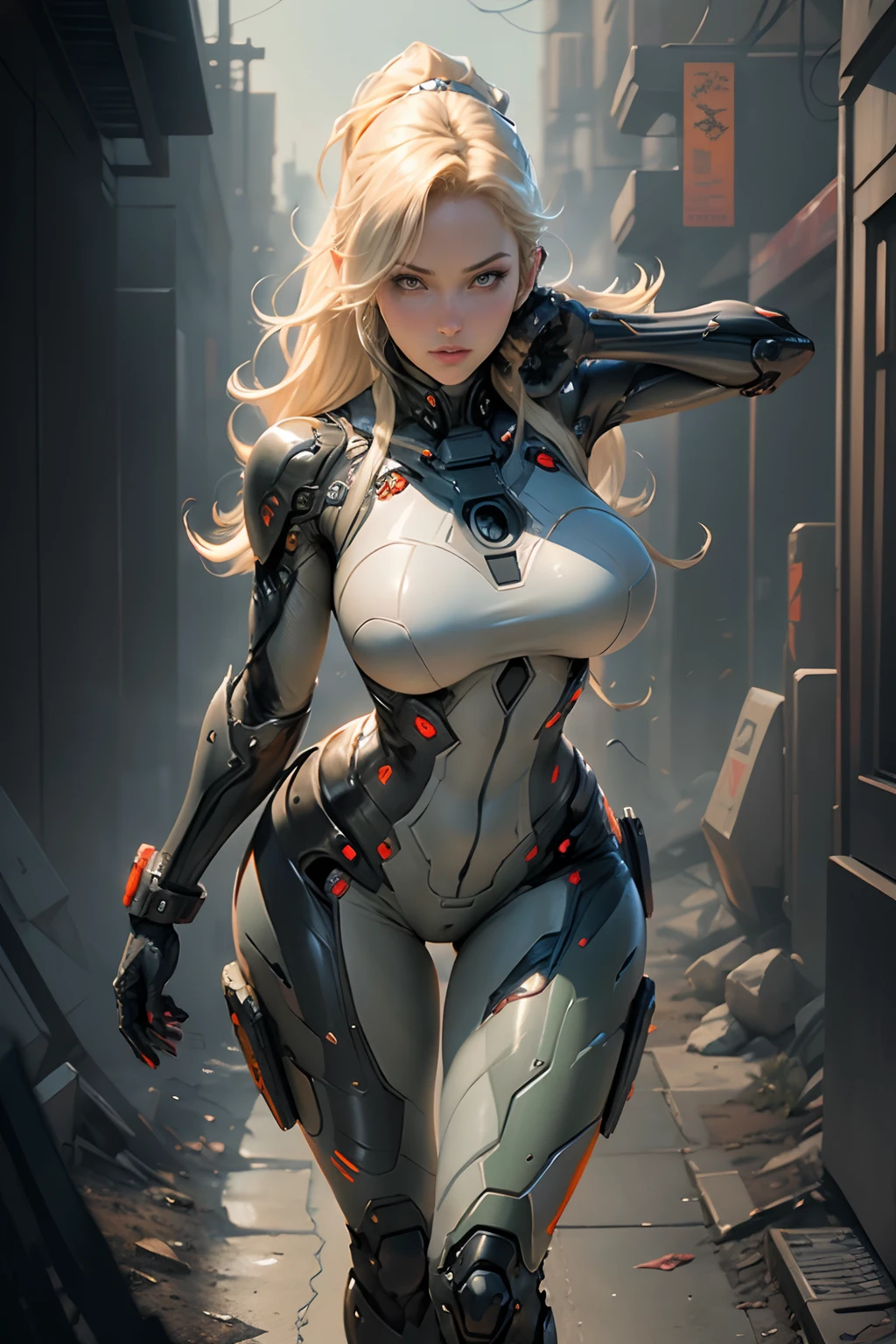 female ,emma frost ,front view,artgerm,full body,cyborg,front pose,heavy mechanical torso,sci fi,full body suit,combat ,gun smith,swat,swat outfit,full tactical ,camo print,powerful pose,sexy,Sultry, , anime-inspired, ample bosom, strikingly detailed,dynamic stance, gradient backdrop, intricate texturing, sensual curves, immaculate detailing, close-up shot, iconic character design, nuanced shading, empowered posing,artgerm,full body,sci-fi suit,futuristic,cyberpunk,red and orange