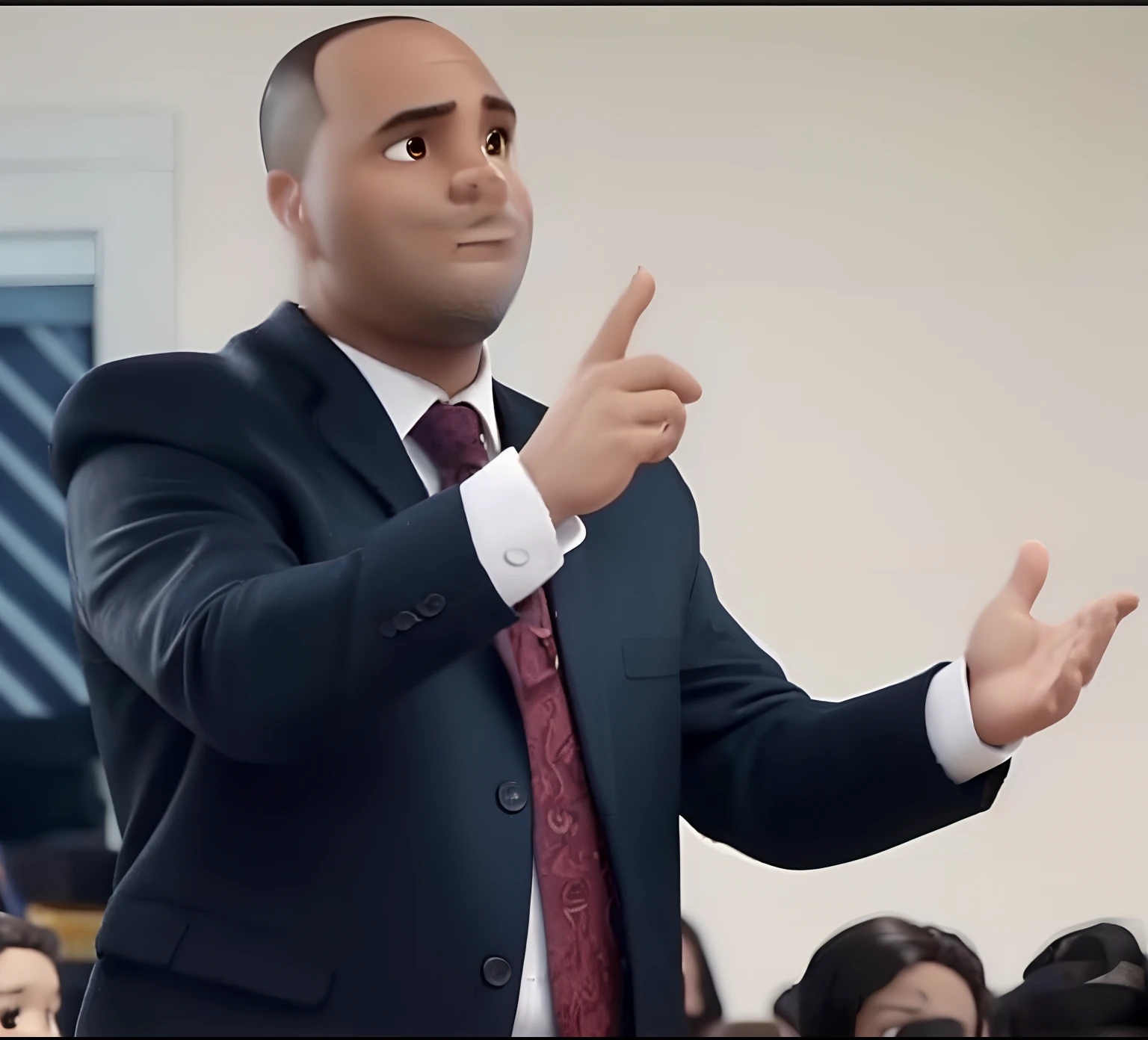 brown man, very short hair, 36 years old, disney pixar style, high quality, best quality