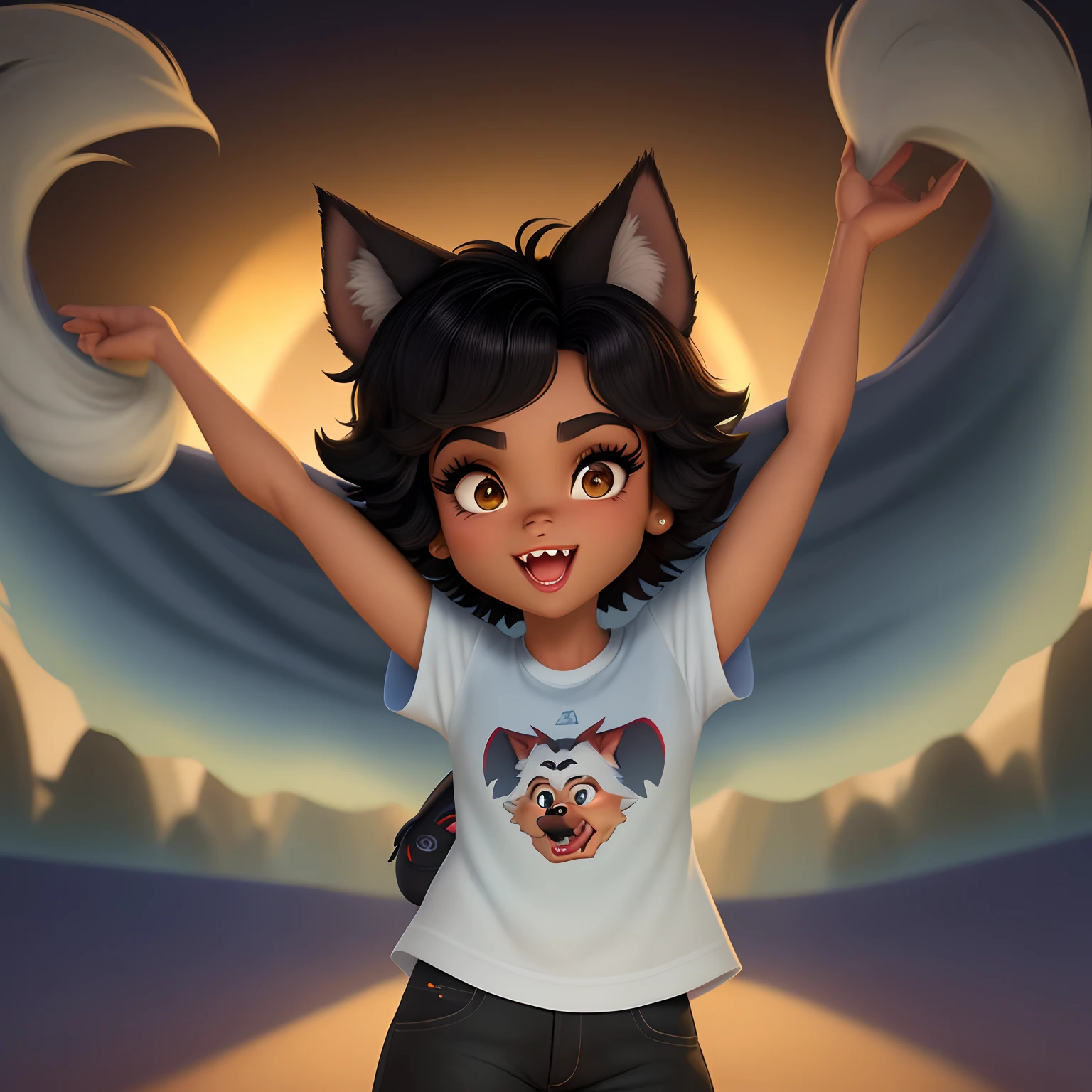 Disney Pixar Cartoon de um garoto,that's a werewolf,tem uma cricatriz no olho esquerdo,uma cabeleira negra volumosa e ondulada e roupas com pelagem que lembram um rockeiro