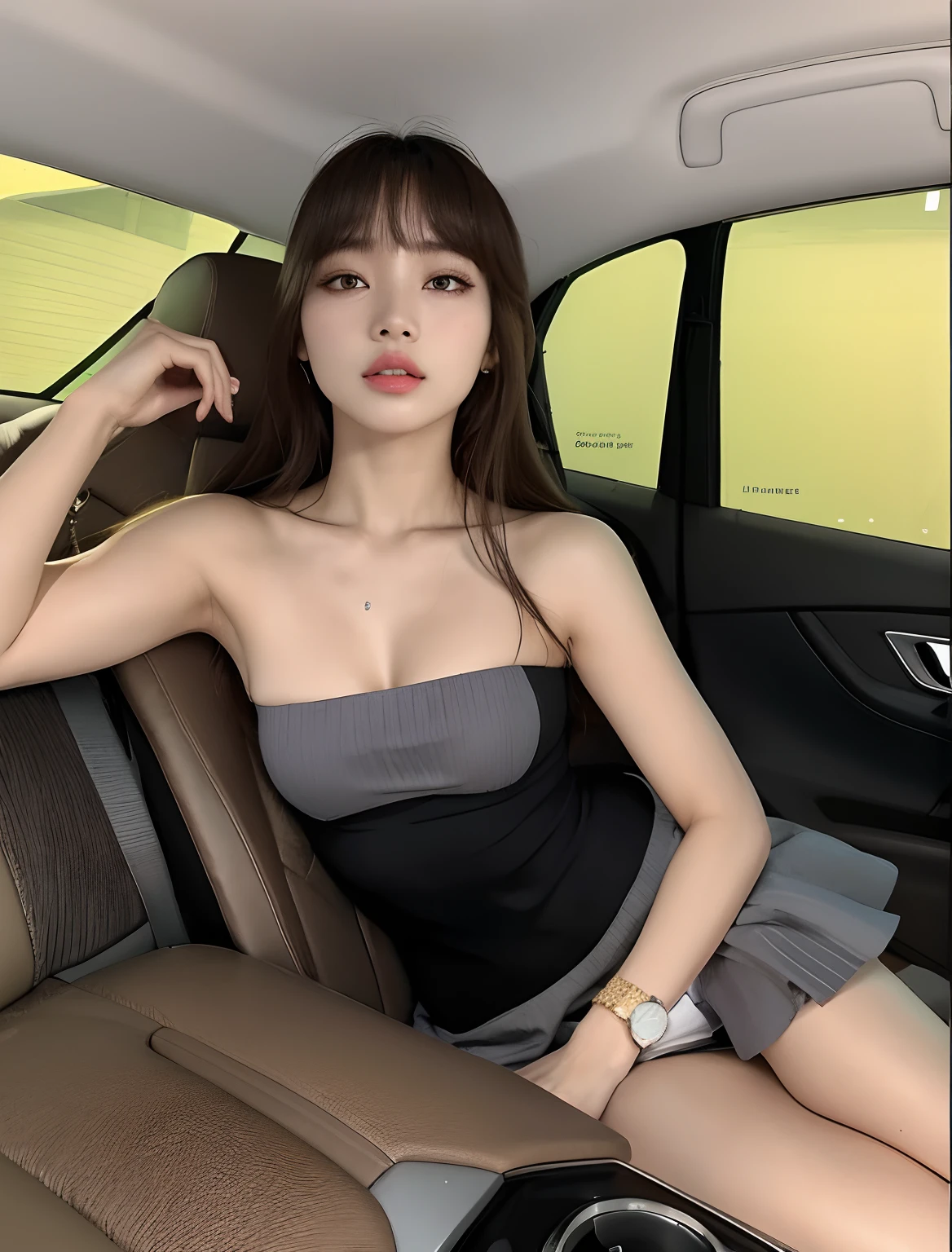 Araffe woman sitting in a car with a watch on her wrist, linda mulher coreana jovem, Mulher sul-coreana bonita, Lalisa Manobal, vestido tubo-top, coreana, mulher coreana jovem bonita, Heonhwa Choe, Bae Suzy, Modelo de moda feminina coreana, Dom Yunjoo, Jaeyeon Nam, foto de modelo de menina Mulher coreana
