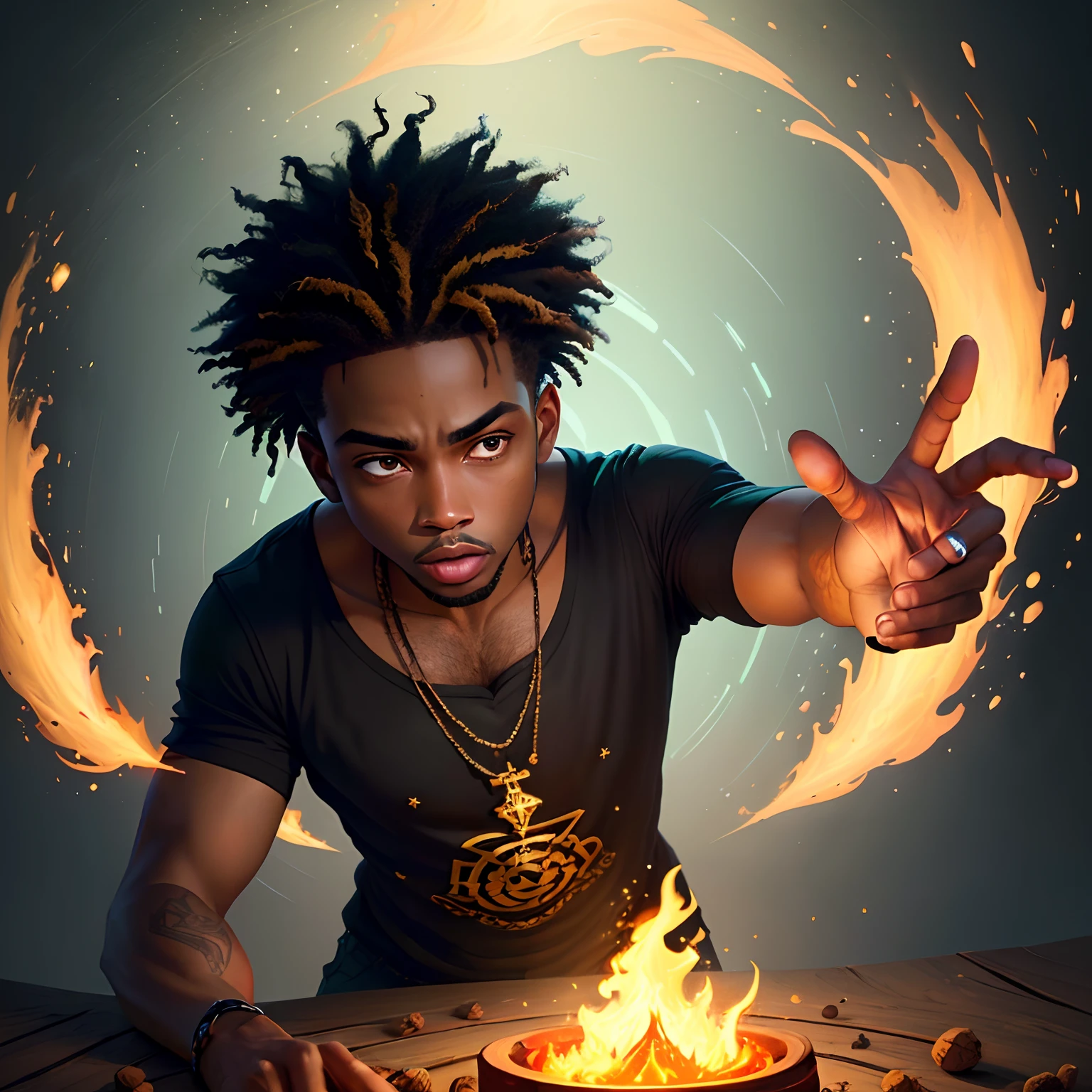 Negro fazendo macumba art disney