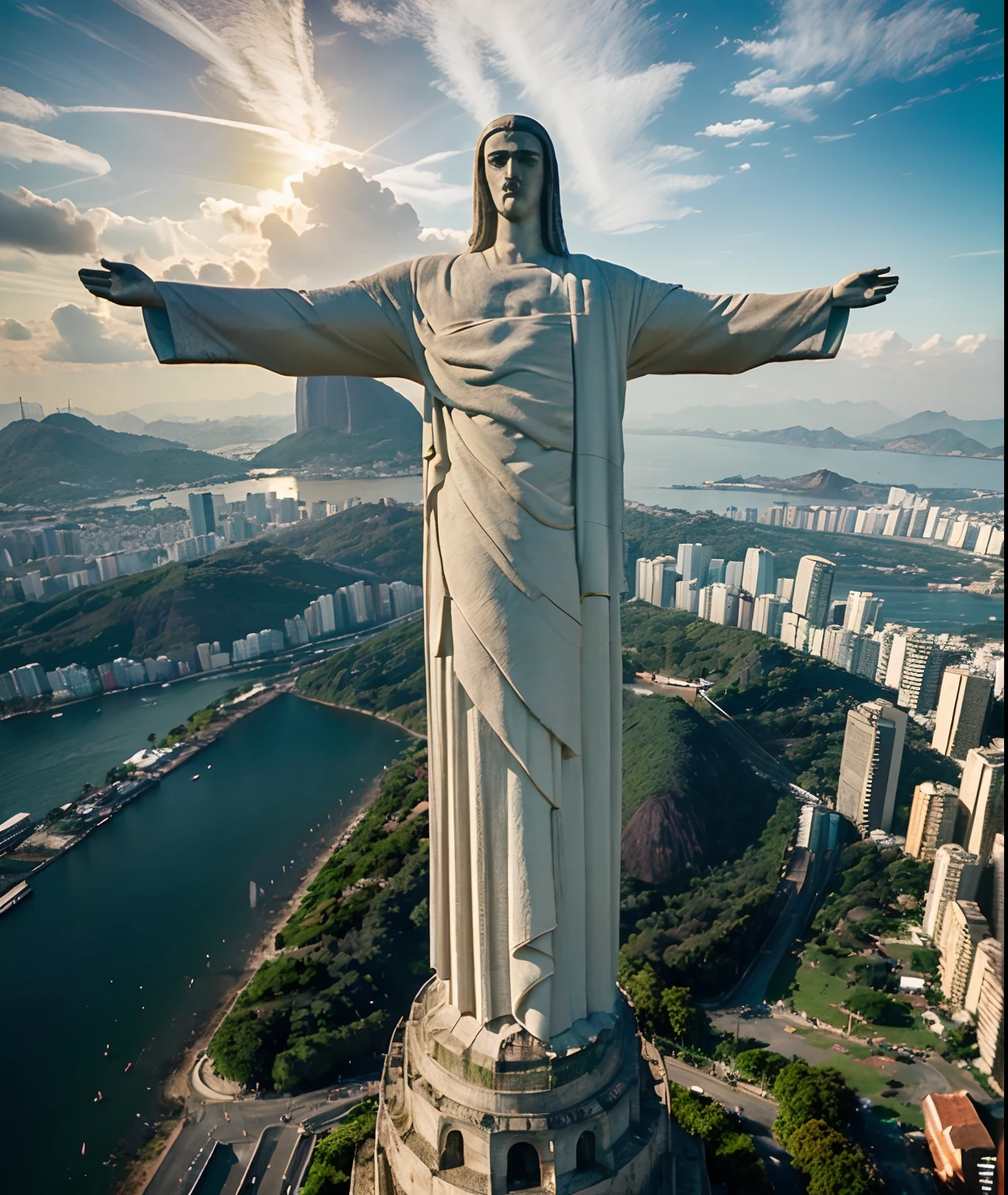 (melhor qualidade,ultra-detalhado,Realistic:1.37), cores vibrantes, HDR, Christ the Redeemer in Rio de Janeiro