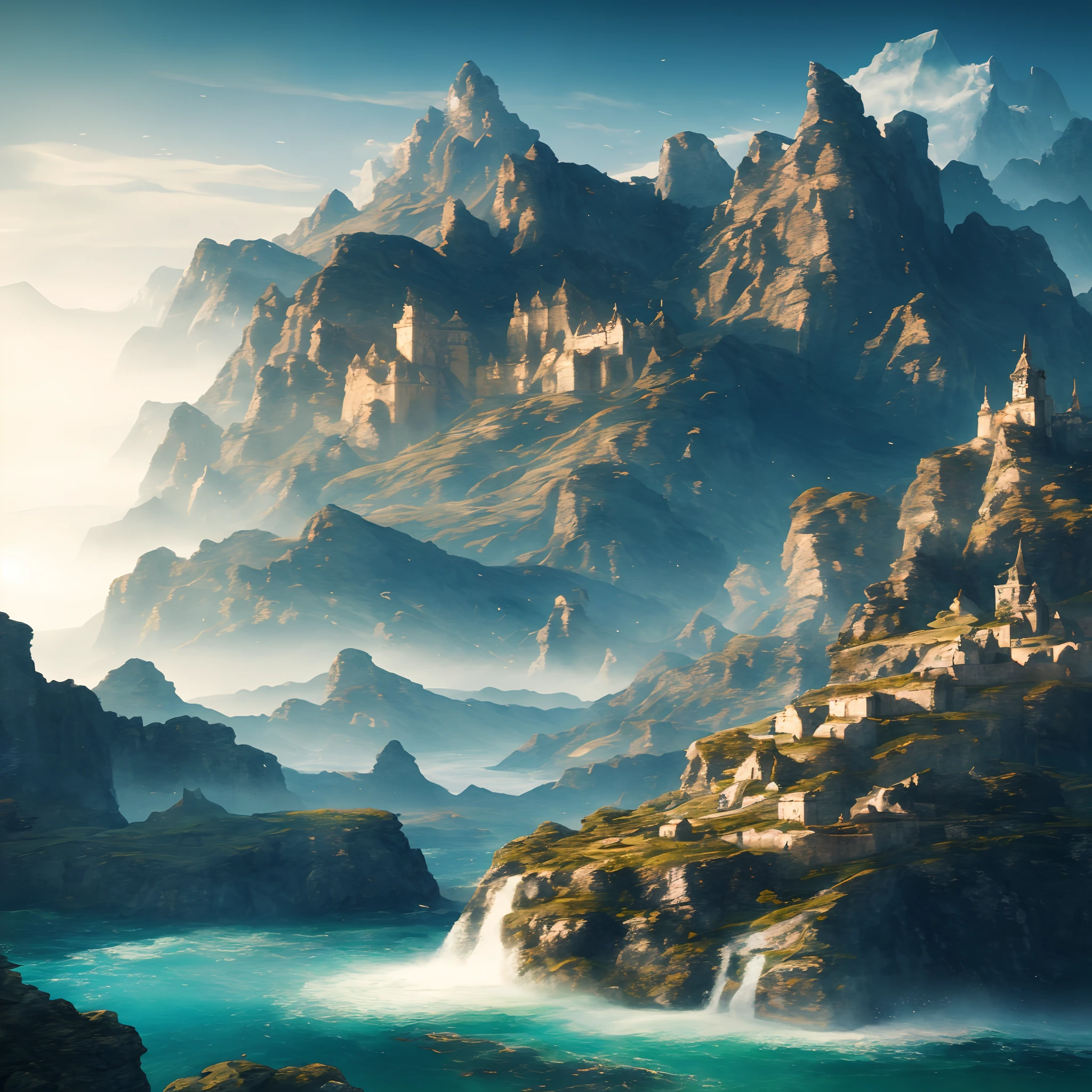 masterpiece, best quality, high quality, extremely detailed CG Unity 8k wallpaper, landscape, outdoor, sky, no humans, mountain, landscape, water, tree, blue sky, waterfall, cliff, nature, lake, river, cloudy sky, award-winning photography, background blur, depth of field, HDR, blooming, color difference, realism, very detailed, artstation trend, CGSociety, intricate, HDR
Amazing technology. The center of the picture was replaced by a very tall magic tower