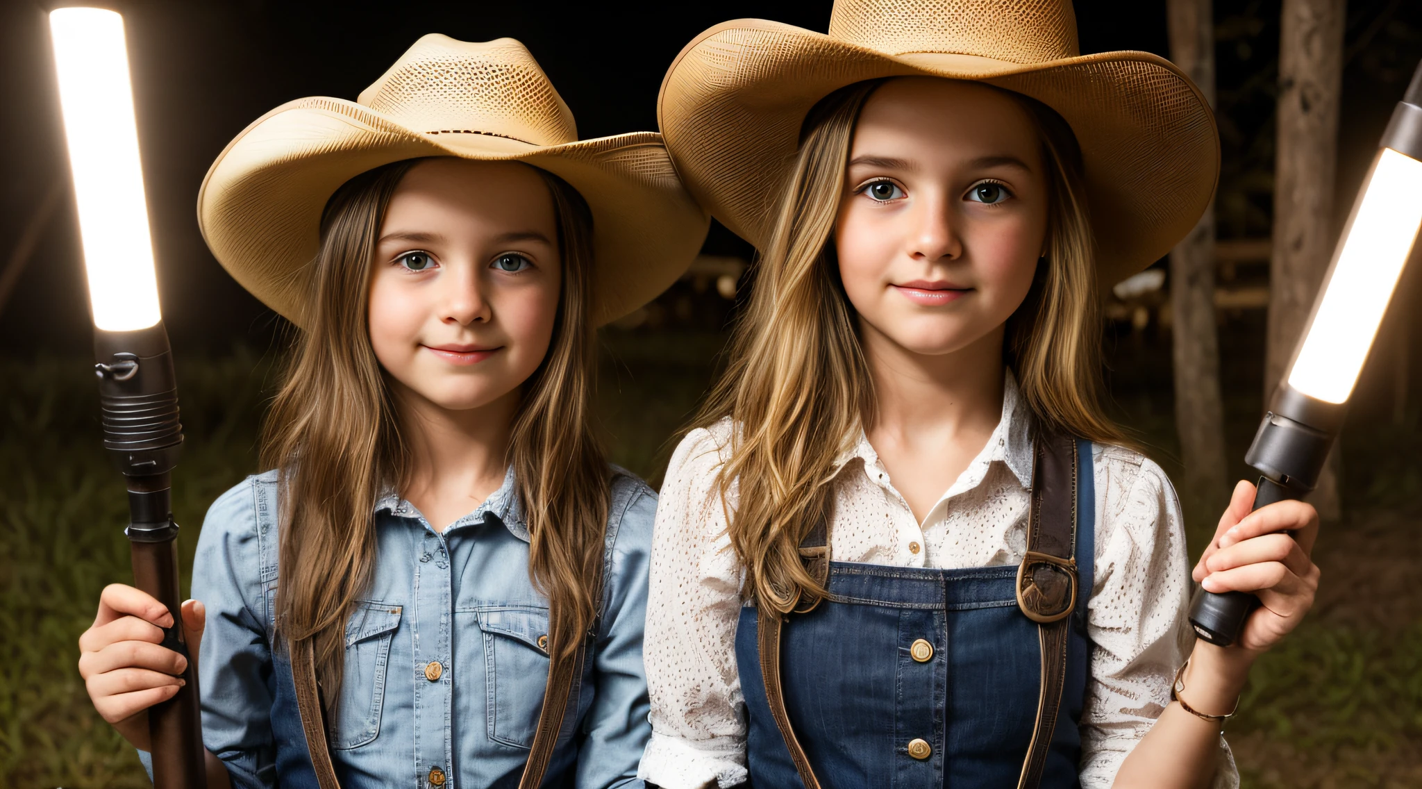 BLOND  girl in a cowboy hat holding a flashlight GREENlight , segurando uma lanterna, Vaqueira, menina sob lanterna, Cowgirl ocidental, vestido como um xerife ocidental, vaca-menina, jovem menina em roupas steampunk, Female cowgirl, Menina, Directed by: Linda Sutton, barnet, Uplighting, foto da menina, wearing a cowboy hat, next gen, retrato menina robusta