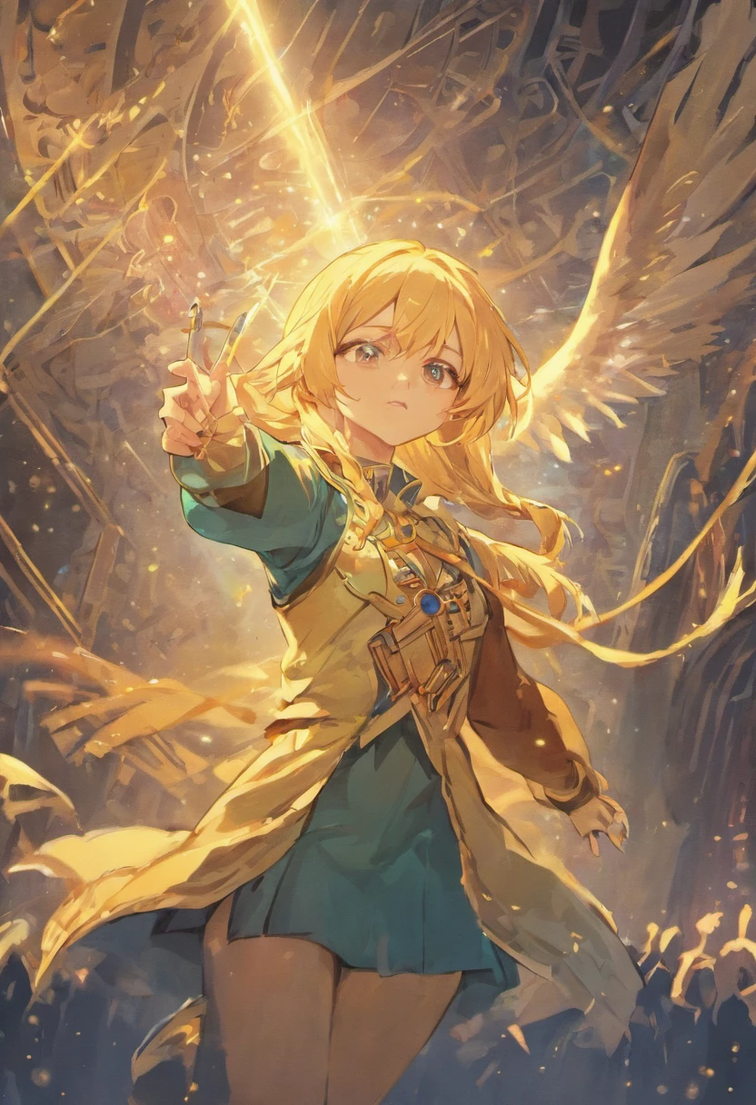 1 The elven girl held out a finger,Point forward,There is an eagle in the sky