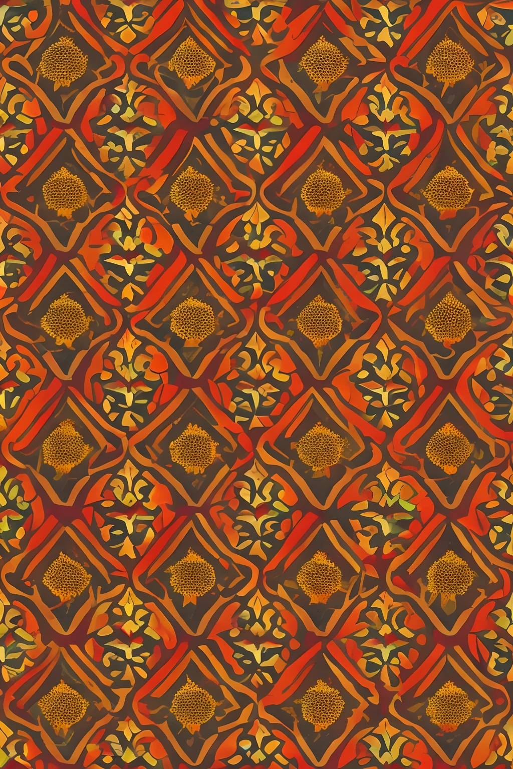 oriental pattern, milton glaser inspired, pattern design, burgundy, rust orange, olive green, mustard yellow, color palette, Vietnamese culture inspired, ancient vietnamese pattern