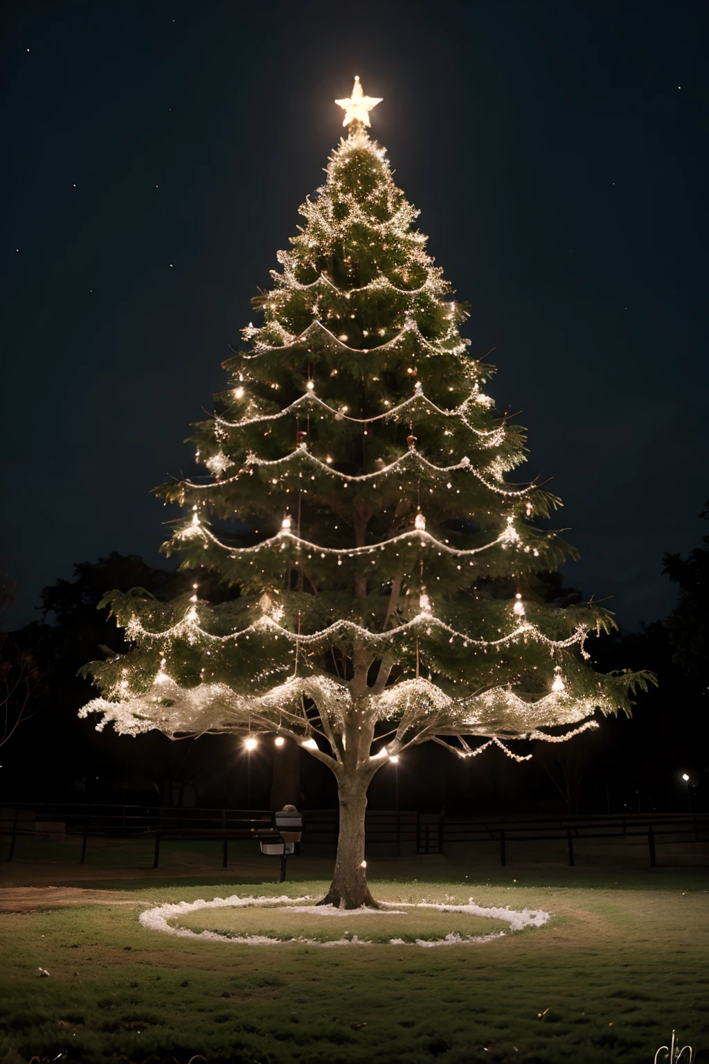 arvore de natal com muitos detalhes e enfeites em um fundo branco