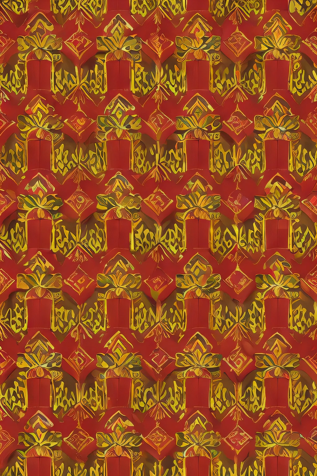 oriental pattern, milton glaser inspired, pattern design, burgundy, rust orange as main color, olive green, mustard yellow, color palette, Vietnamese culture inspired, ancient vietnamese pattern