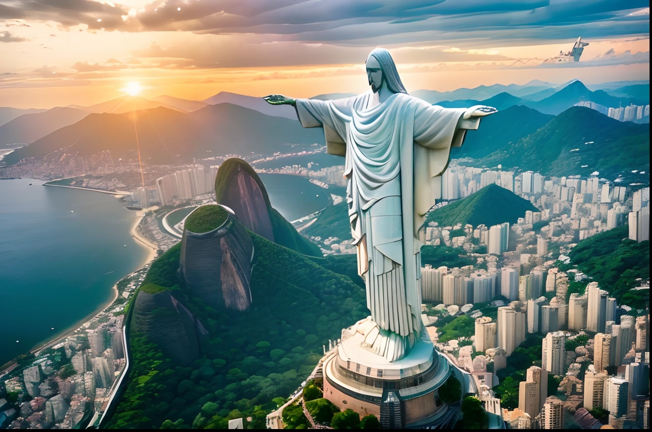 (melhor qualidade,ultra-detalhado,Realistic:1.37), cores vibrantes, HDR, Christ the Redeemer in Rio de Janeiro