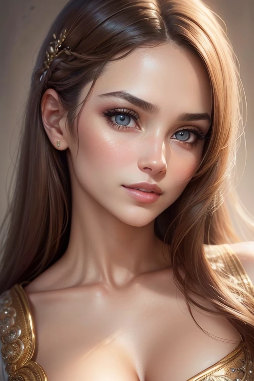 (a beautiful woman,portrait)(beautiful detailed face,detailed eyes and lips),(best quality),(realistic),(vibrant colors),(soft lighting),(fine details),(professional),(sharp focus),(beautiful skintone),(subtle makeup),(elegant hairstyle),(expressive eyes),(graceful pose),(delicate jewelry),(subtle background),(subtle smile),(nostalgic feel),(neutral background),(impressive texture),(subtle shadows),(natural light)