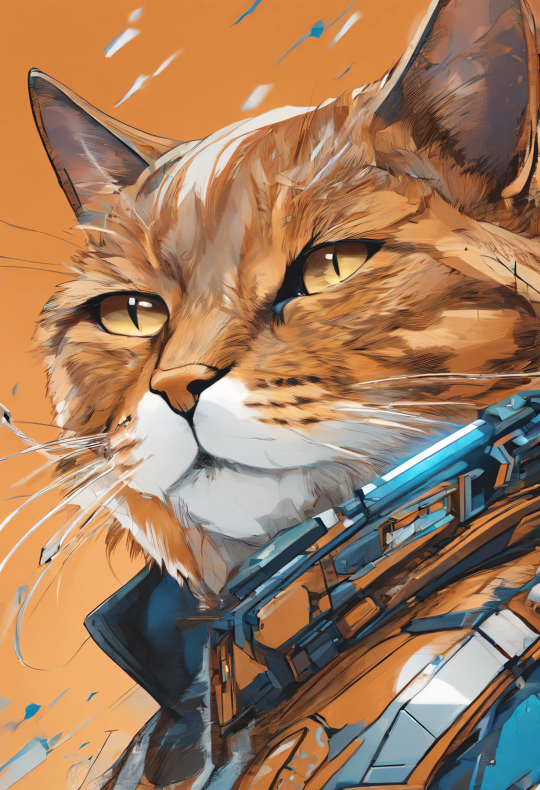 Masterpiece、top-quality、A hyper-realistic、Photorealsitic、((Marvel's brown-patterned cat character on the collar tag「Goose」It is written that))、The cat's name is Goose、Movie Ads、marvel character