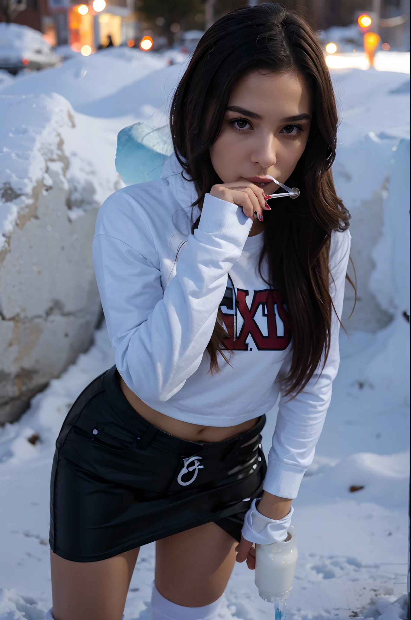 girl smoking ice pipe