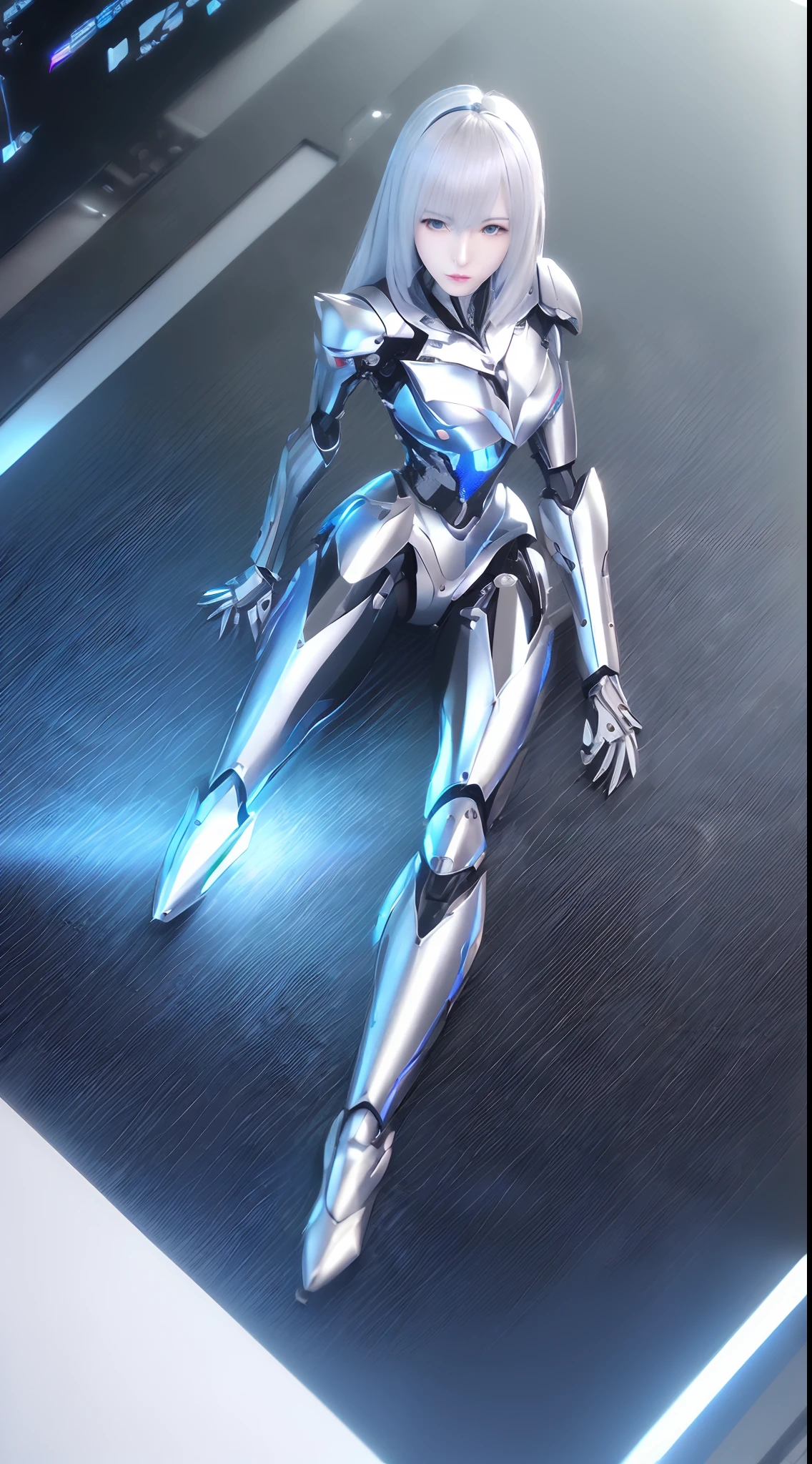 (((masutepiece))), ((top-quality), high quarity、ultra-definition、(((Realistic、photoRealstic))), ((well proportioned face))、fulcolor 、(scientific fiction)、((独奏))、Beautiful Female Robot、(Faulty combat robot)、(overhaul)、(Robot joints:1.3)、(Detailed electronic board:1.3)、(Machine frame:1.3)、White porcelain mechanical armor、((Oval curvaceous face))、(machine components:1.3)、(Almond-shaped eyes without emotion)、thin mouth、deadpan、(Perfect mechanical two-handed:1.3)、(Cyber Factory in the Daytime)、Perfect robot legs、high-heels、(Multiple Power Cords)、Robot lying on the floor、(Looking away)、(((From above)))、(Death of the robot)